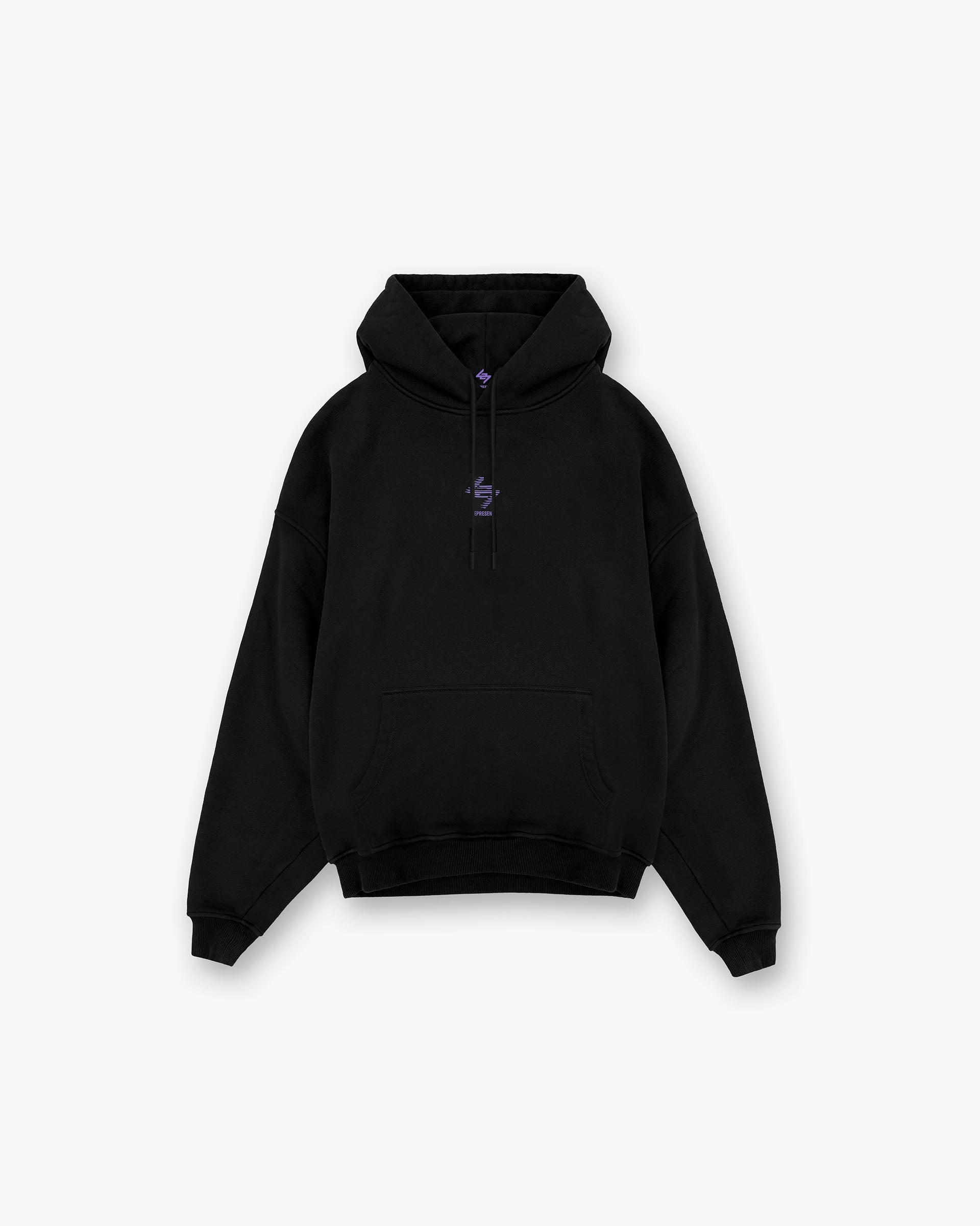 Slim Fit Contour Casual Look 247 Berlin Hoodie - Black Purple