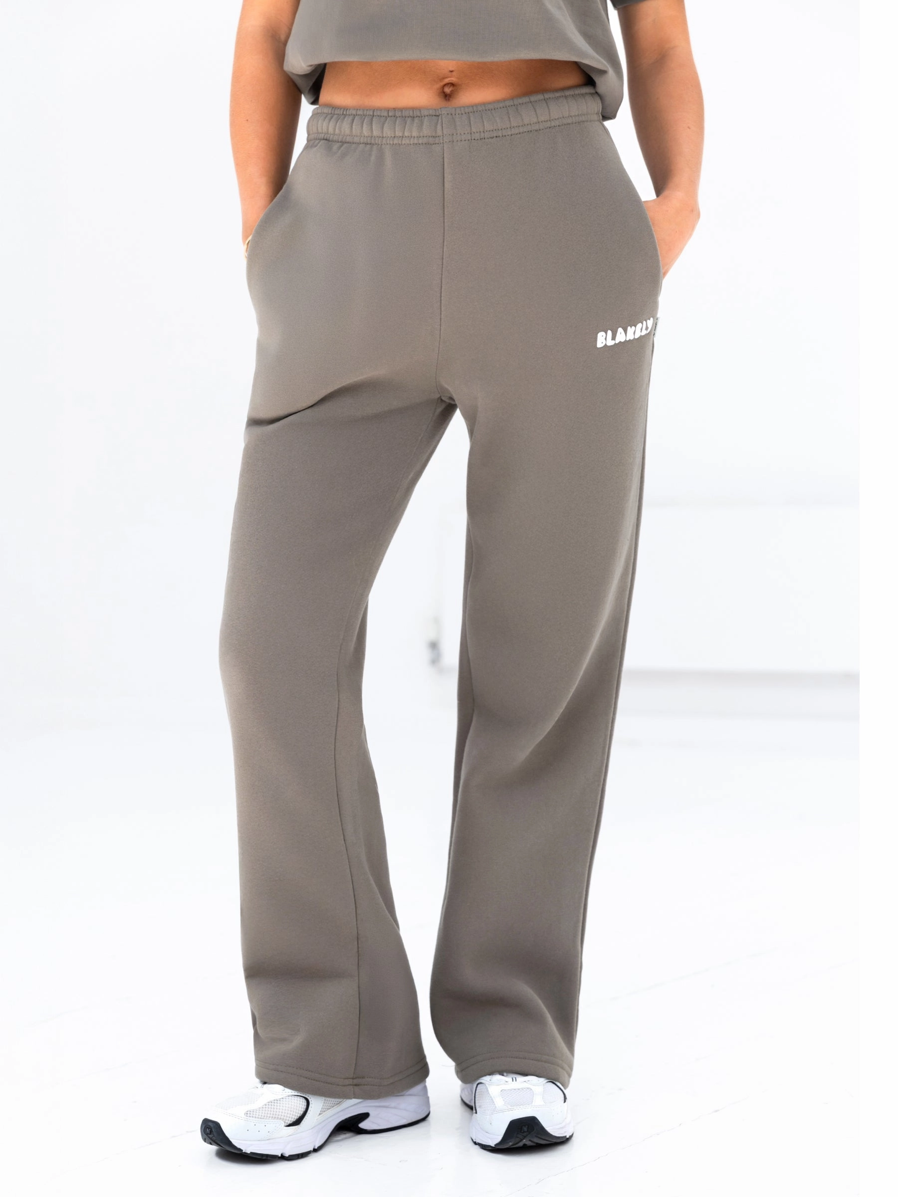 Cloud Print Wide Leg Sweatpants - Safari Green TaglessDesign