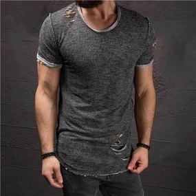 West Louis? Ripped Slim Fit Cotton T-Shirt Stylish Comfort