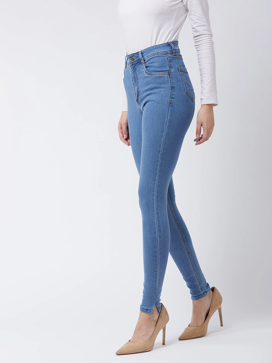 24/7 Comfort Blue Skinny High-Rise Distressed Denim Jeans school wear Outdoor Adventure Stylish