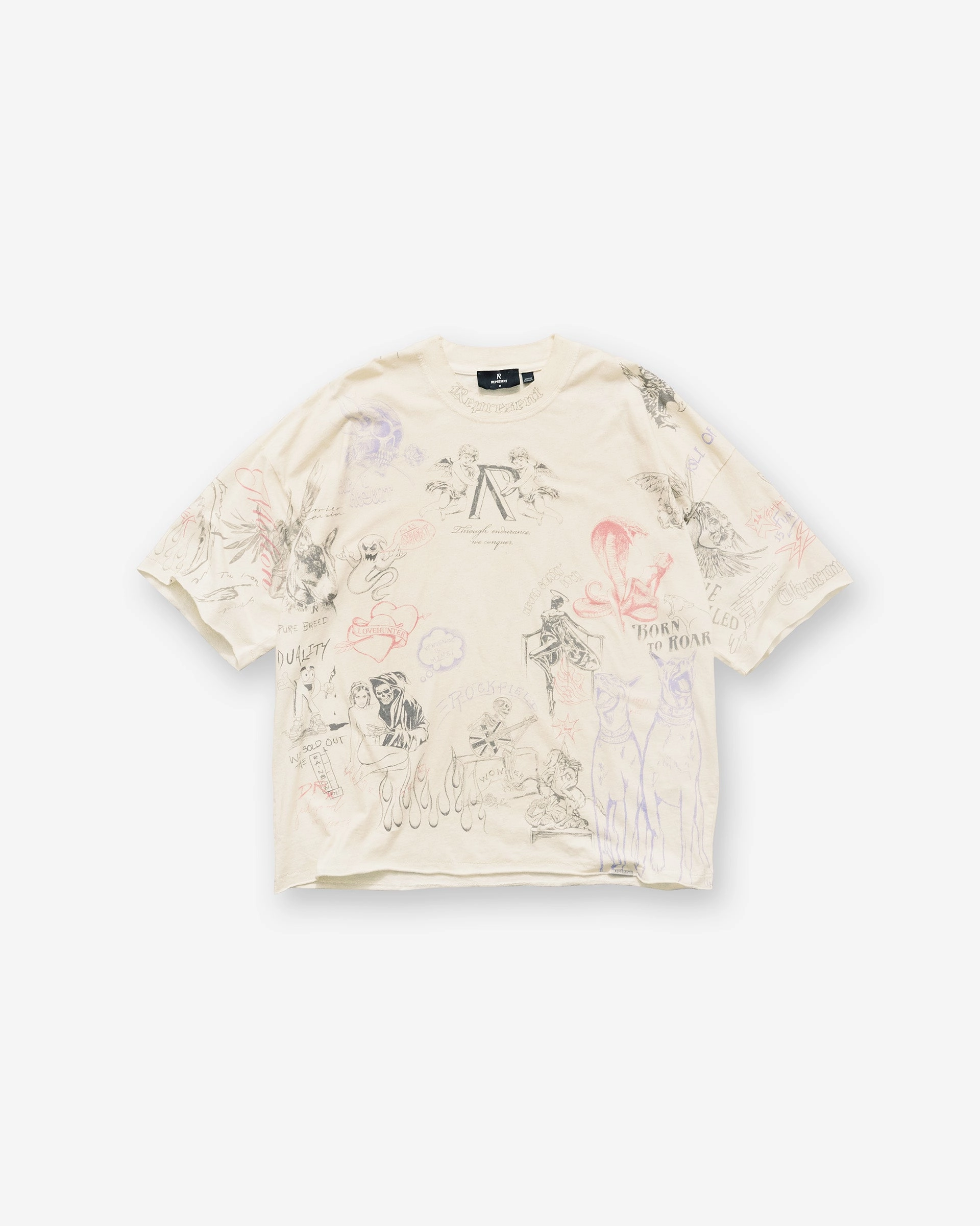 Wool combination Legacy T-Shirt - Buttercream