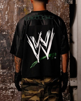 Winter Fashion Low Profile Zipper Closure Loiter X WWE Wrestle Mania Training Jersey Black