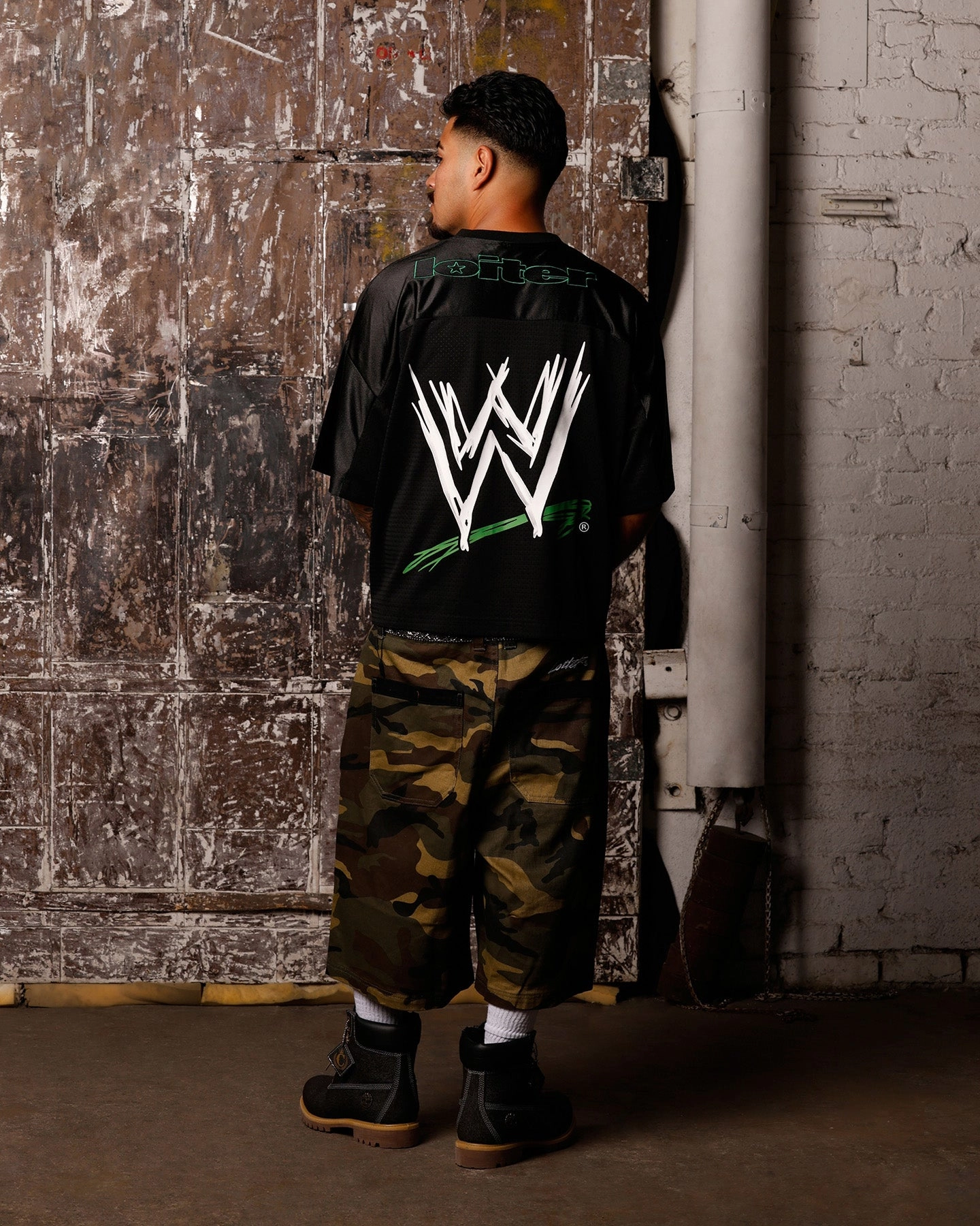 Loiter X WWE Wrestle Mania Training Jersey Black FourWayStretchFabric