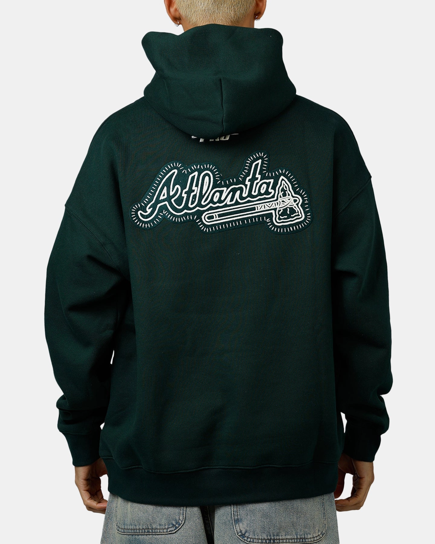 AdjustableHemCuffs ChafeFreeEdging Pro Standard Atlanta Braves Tapestry 2.0 Hoodie Dark Green