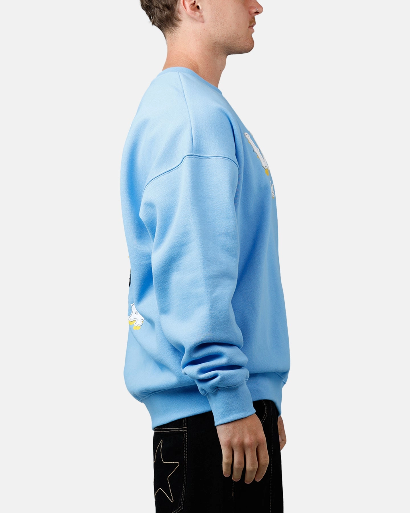 Pro Standard Detroit Lions Kickoff Crewneck Light Blue EcoFriendlyDye ZipperedPockets