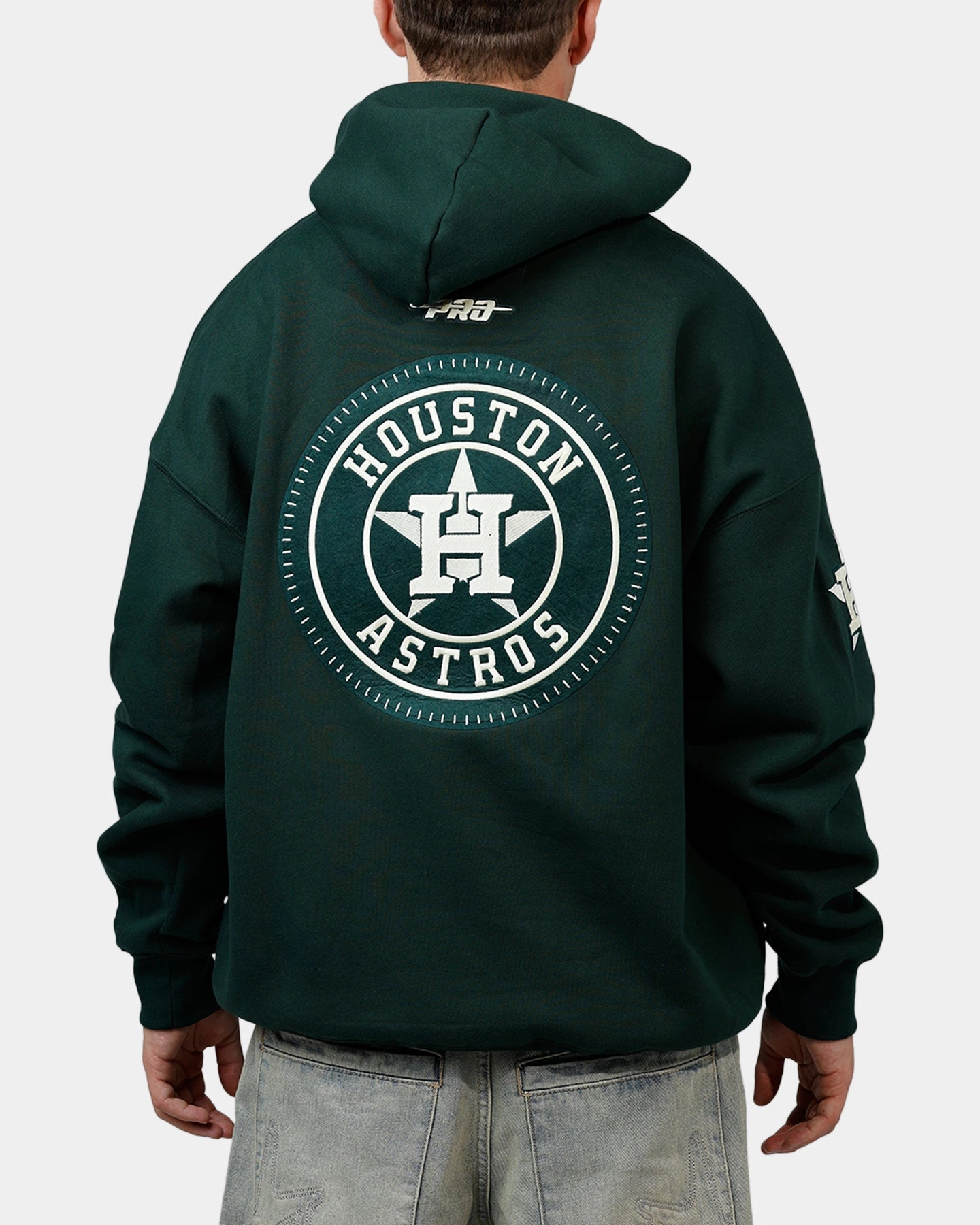 Pro Standard Houston Astros Tapestry 2.0 Hoodie Dark Green Drop Shoulder LaserCut Edges