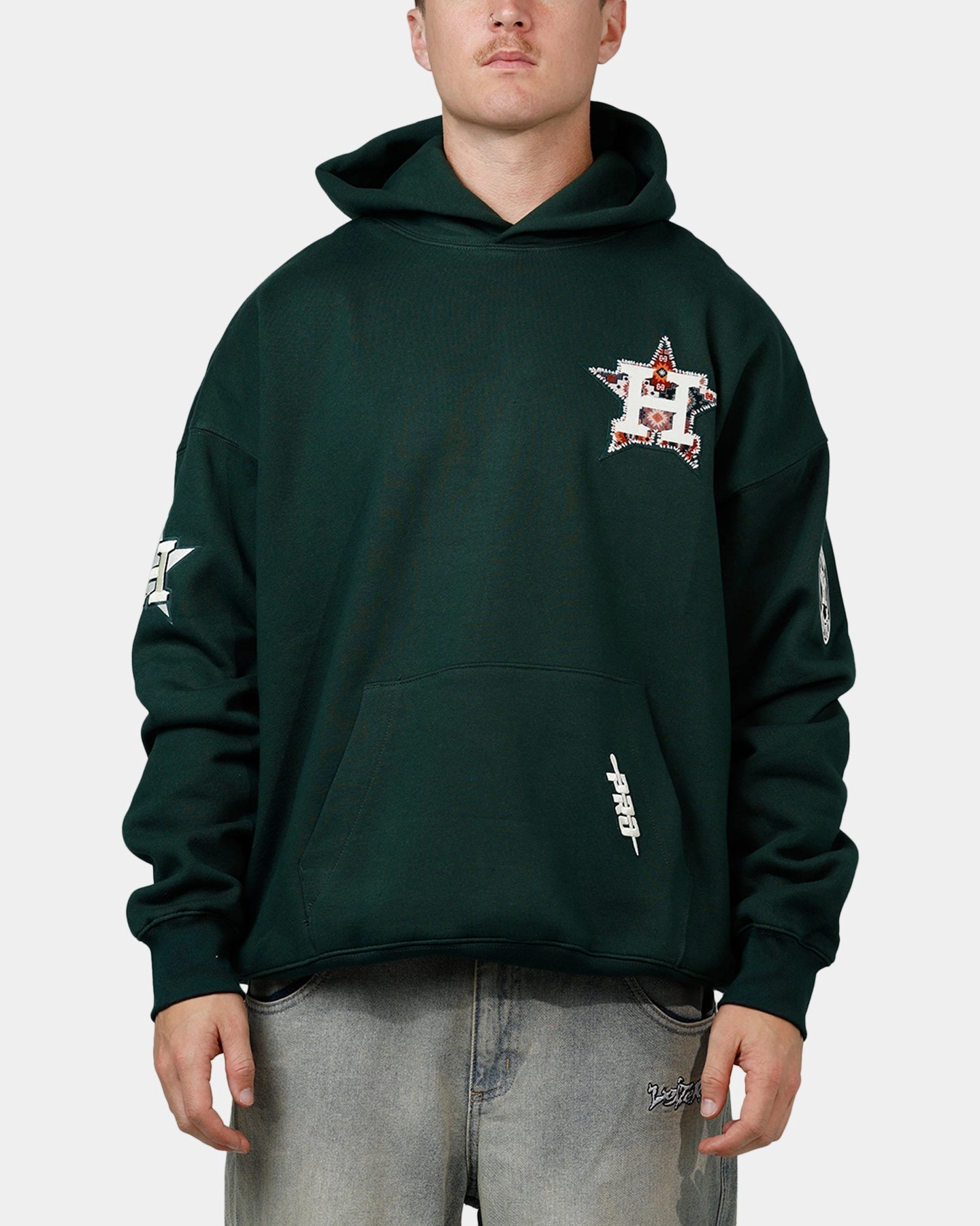 Pro Standard Houston Astros Tapestry 2.0 Hoodie Dark Green BondedHemline