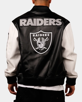 Pro Standard Las Vegas Raiders Varsity Jacket Black Double Buttons Dynamic Compression Fit