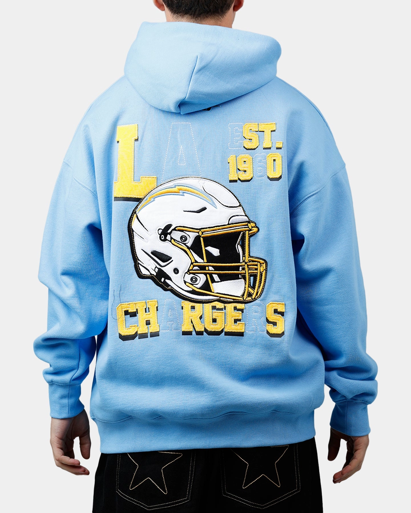 Pro Standard Los Angeles Chargers Kickoff Hoodie Powder Blue MoistureWickingTechnology Sporty Design