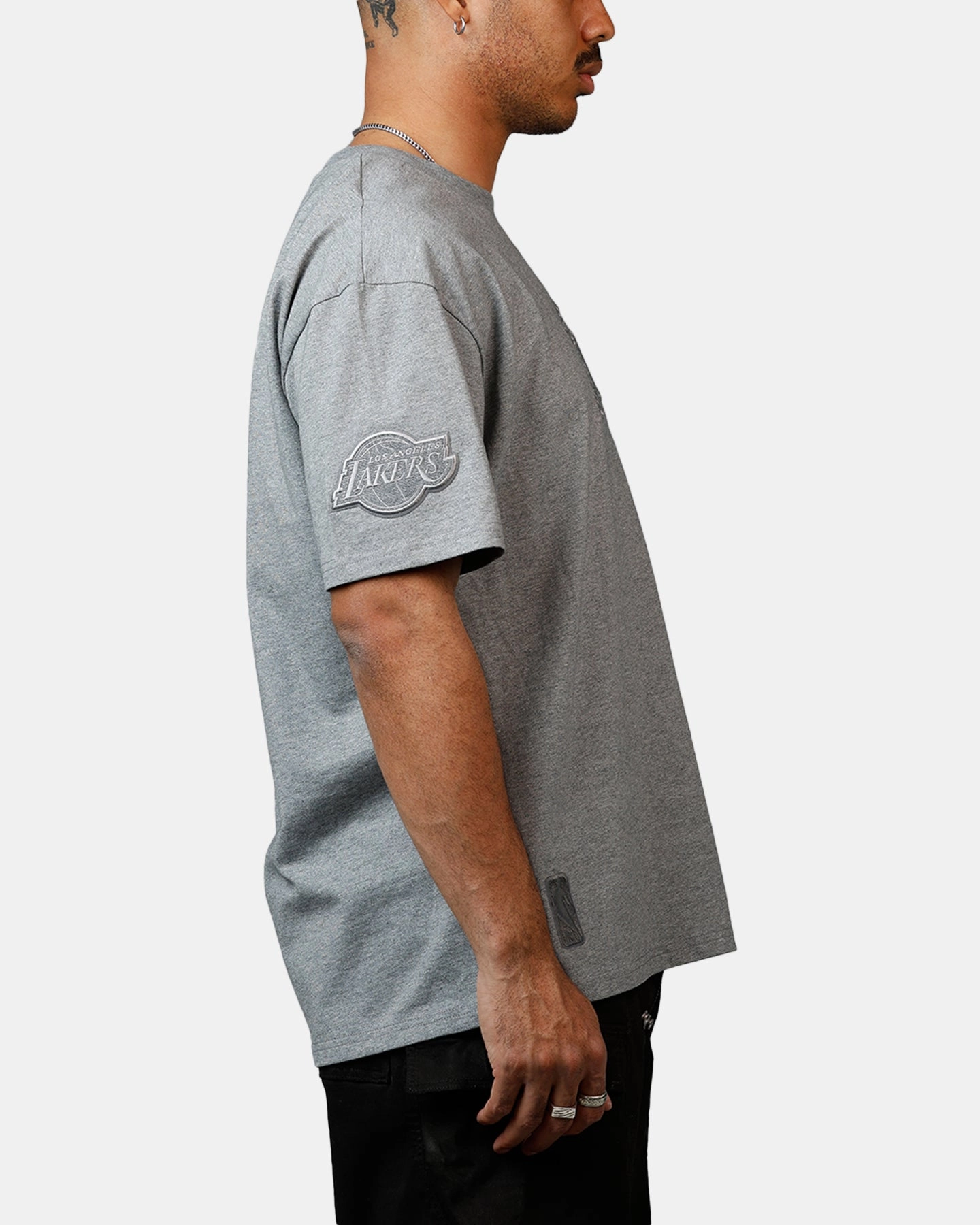 Anti Pilling Technology Flexible Knit Blend Pro Standard Los Angeles Lakers Reverse French Terry T-Shirt Grey