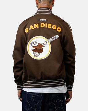 Pro Standard San Diego Padres Double Knit Jacket Brown Body Mapped Ventilation
