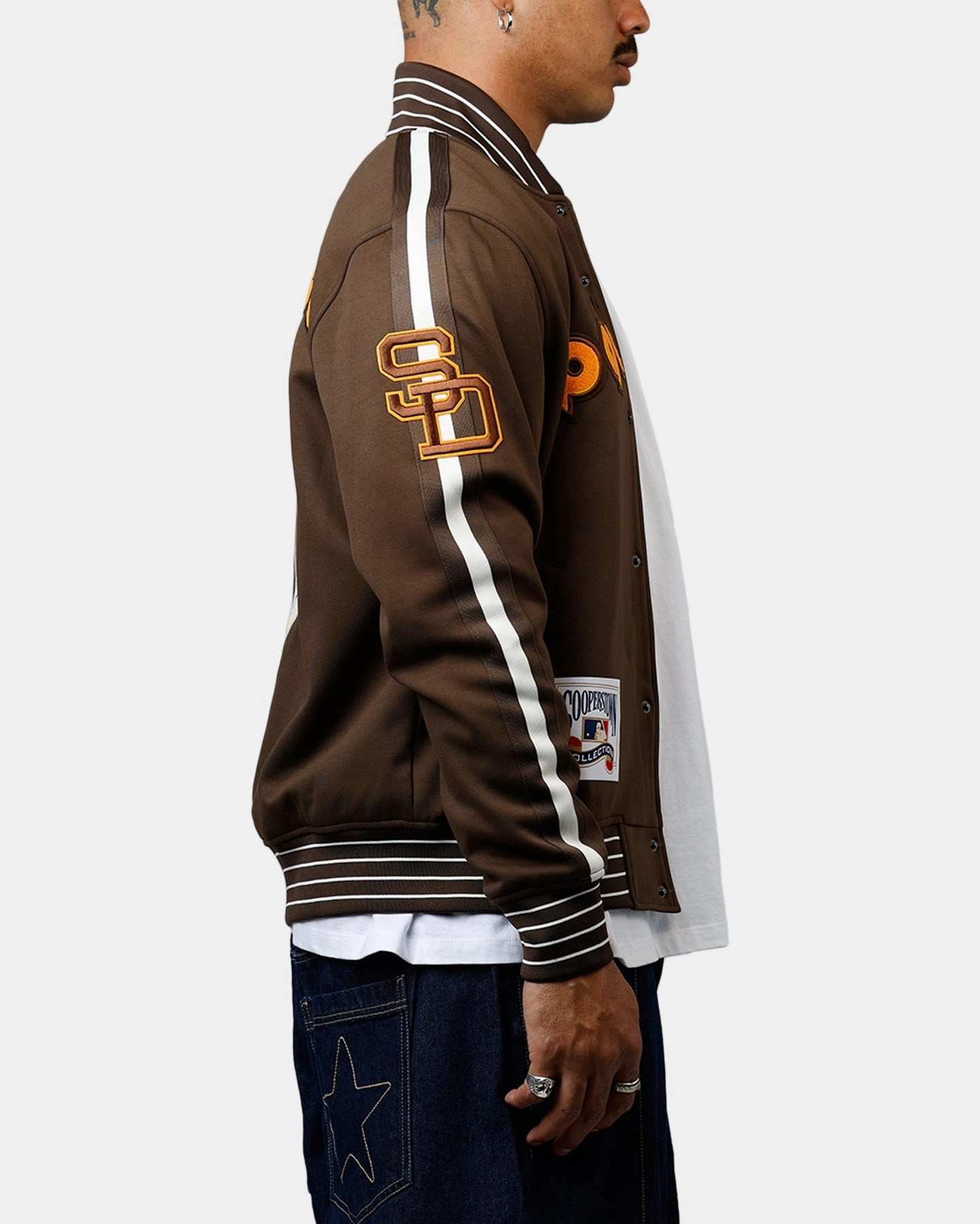 Pro Standard San Diego Padres Double Knit Jacket Brown WindproofTechnology