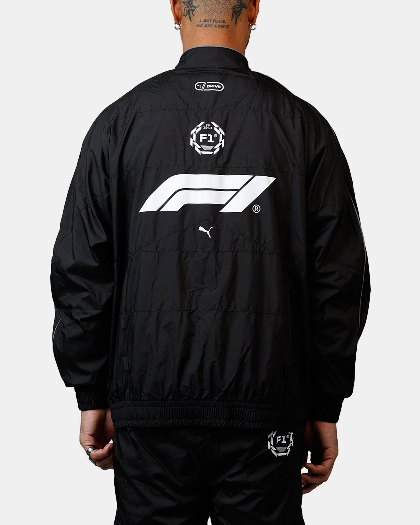 Puma X F1 Oversized Track Jacket Black Eco Friendly Dyed Fabric