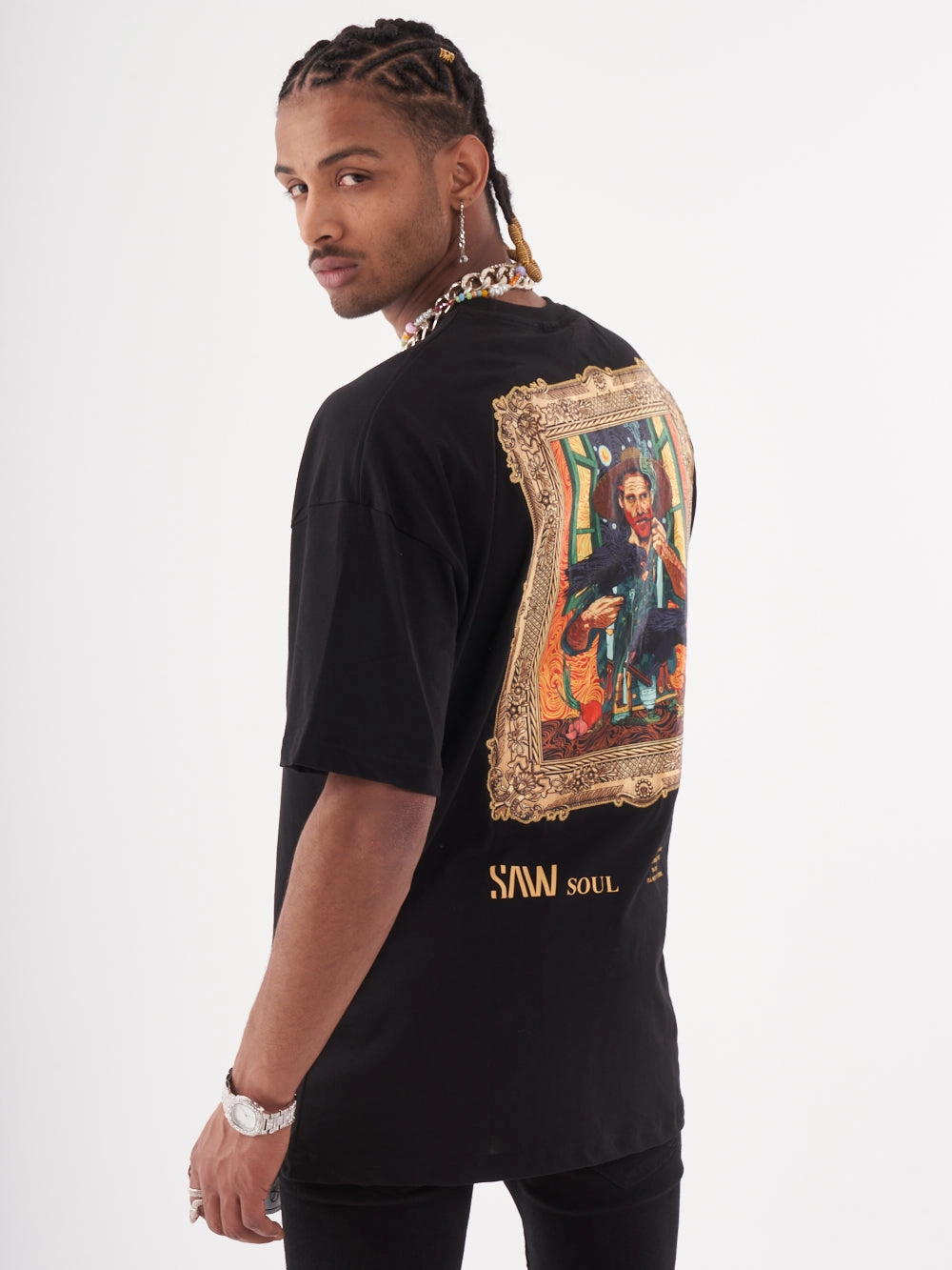 VINCENT T-SHIRT Ribbed Collar Design Fashionable