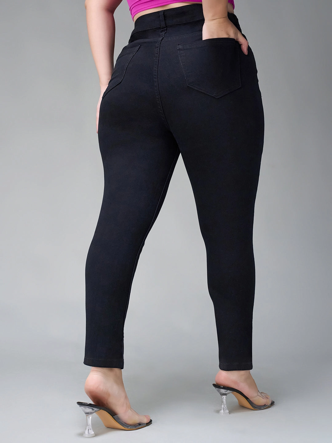 24/7 Comfort Black Skinny-Fit High-Rise Stretchable Denim Jeans Student Outfit Earthy