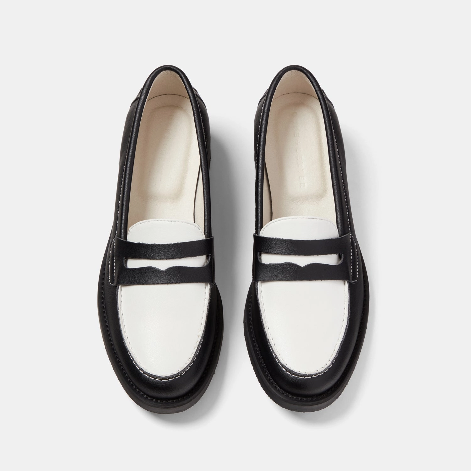 Wilde Black   White Vegan Penny Loafer - Women's Featherlight Feel