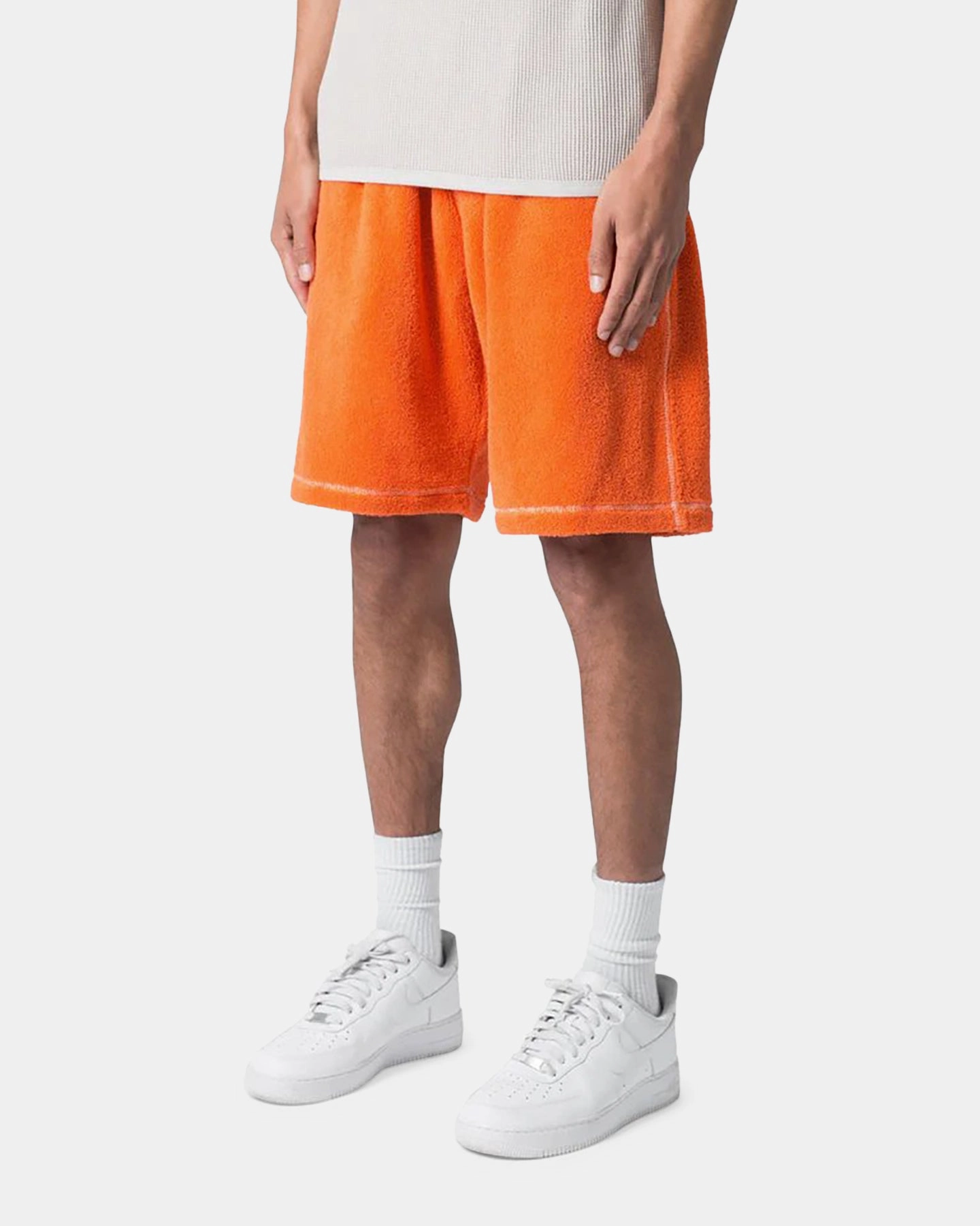 MNML Terry Cloth Shorts Orange Low Profile Blackout fabric