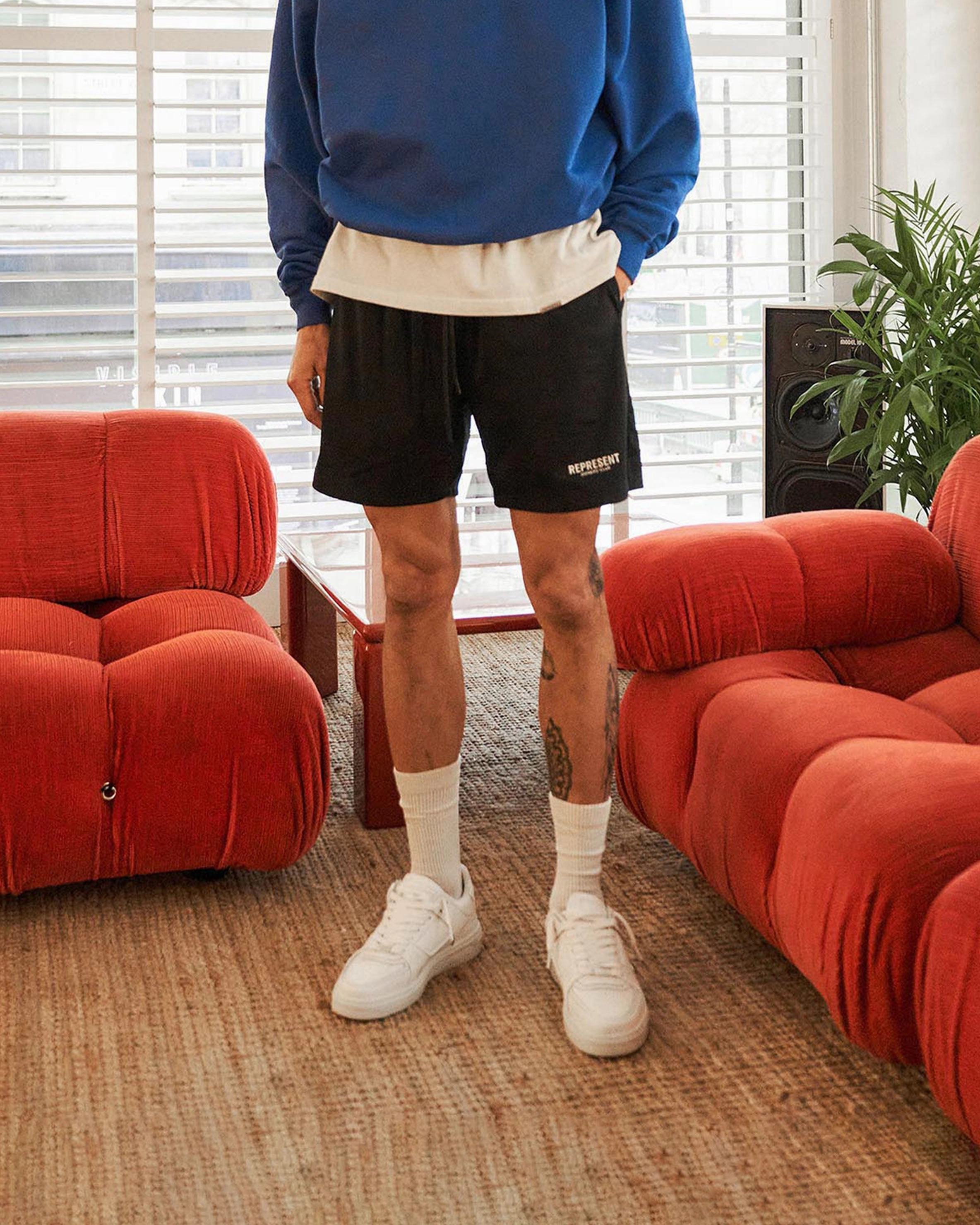 Represent Owners Club Mesh Shorts - Black High Elasticity Blend Glide On Waist System