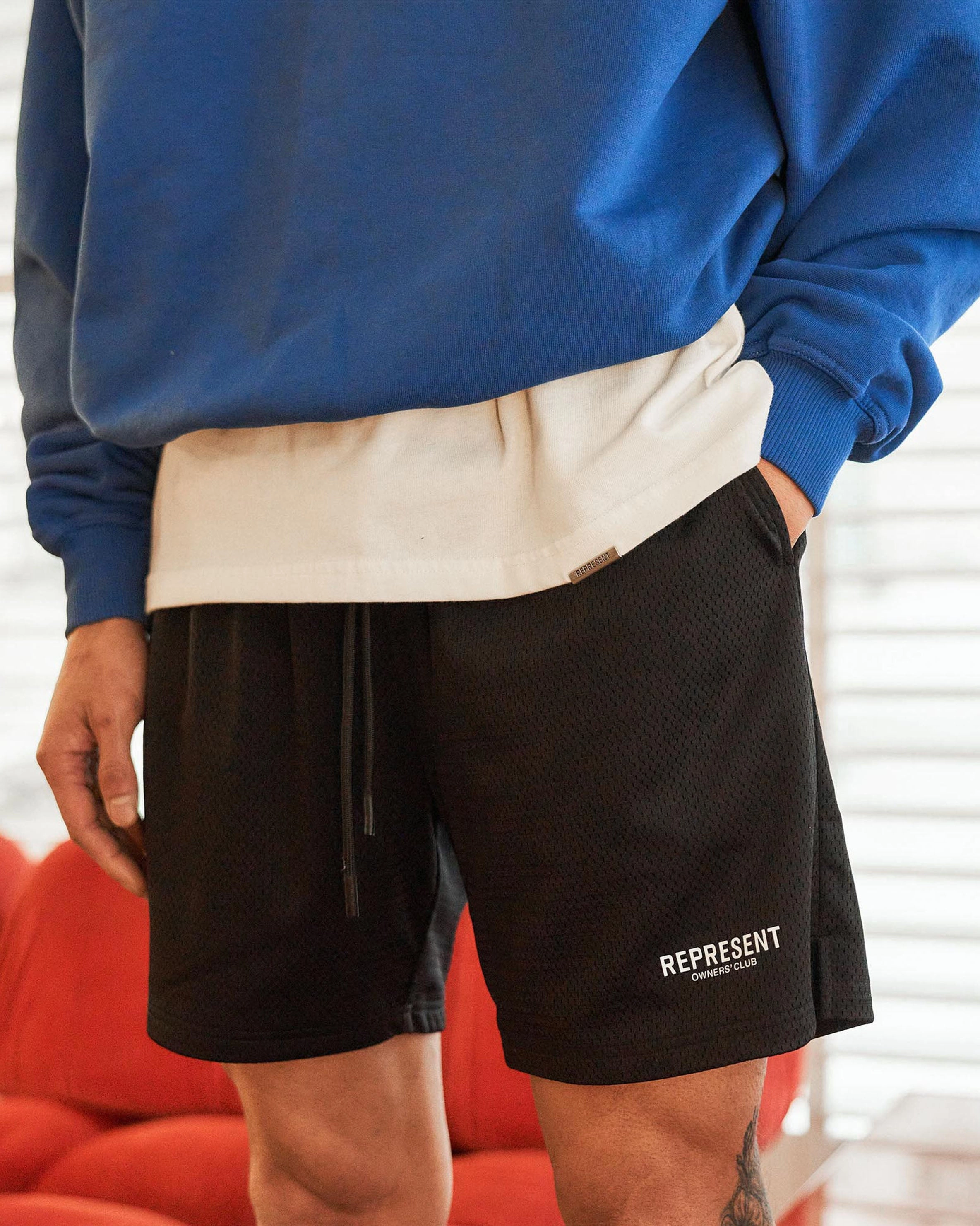 Represent Owners Club Mesh Shorts - Black Weekend Ready Chill Vibe