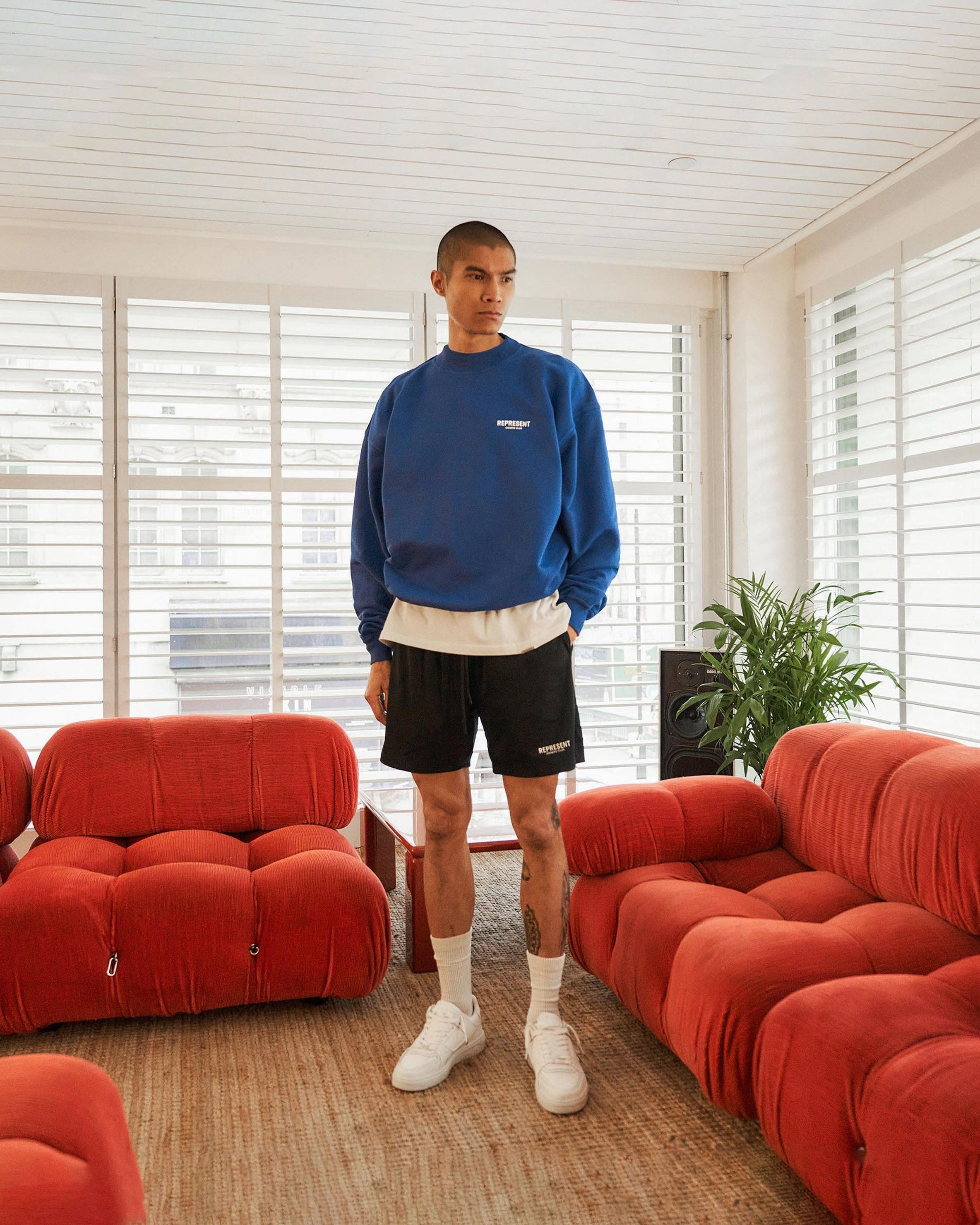 Represent Owners Club Mesh Shorts - Black Gusseted Crotch Stylish Design