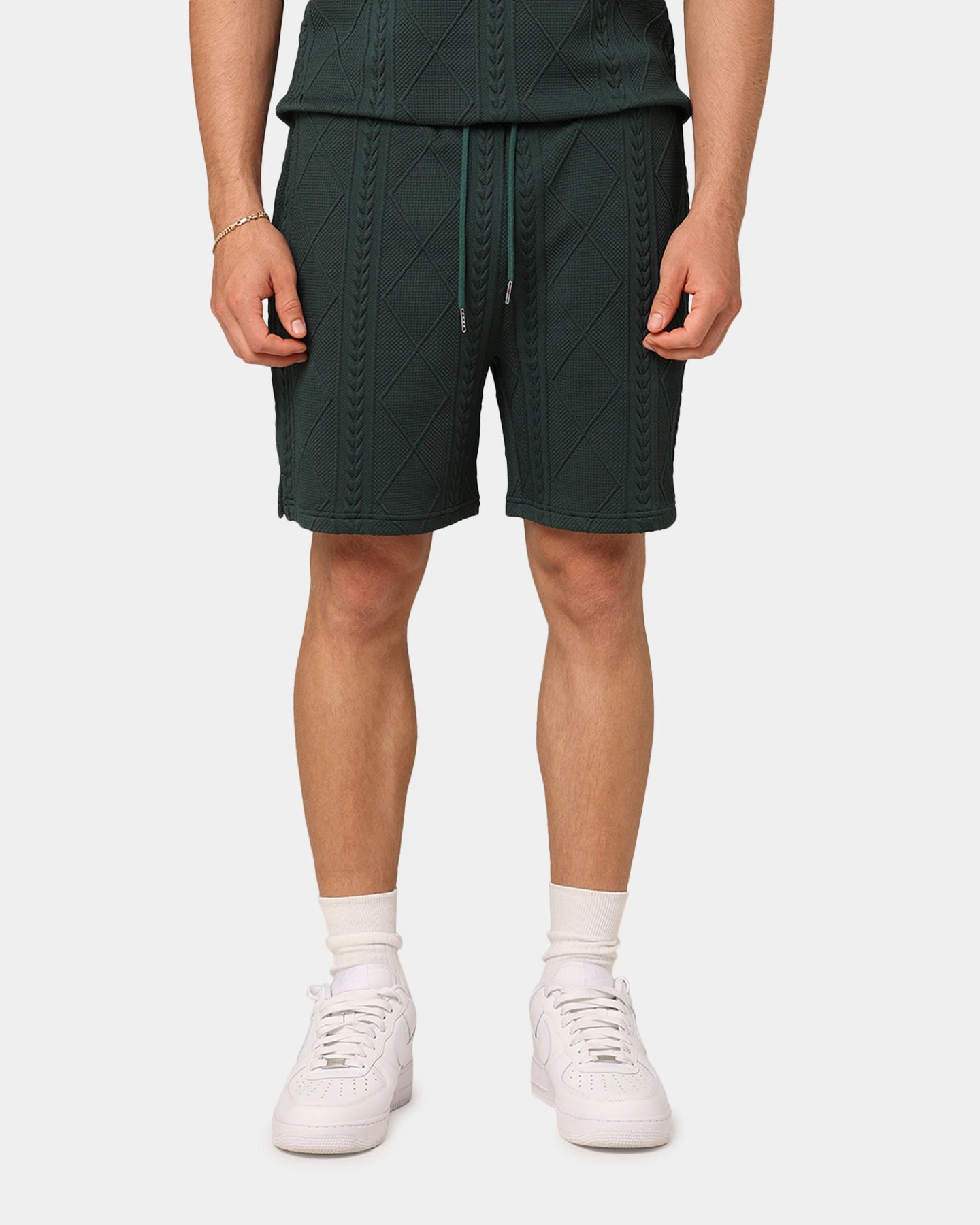 XXIII Danny Knit Shorts Deep Green Flexible Fabric