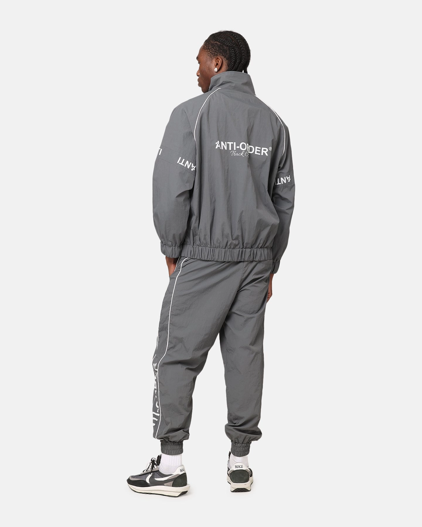 The Anti Order Track Club Windbreaker Jacket Dark Grey/Grey Ripstop Fabric Technology