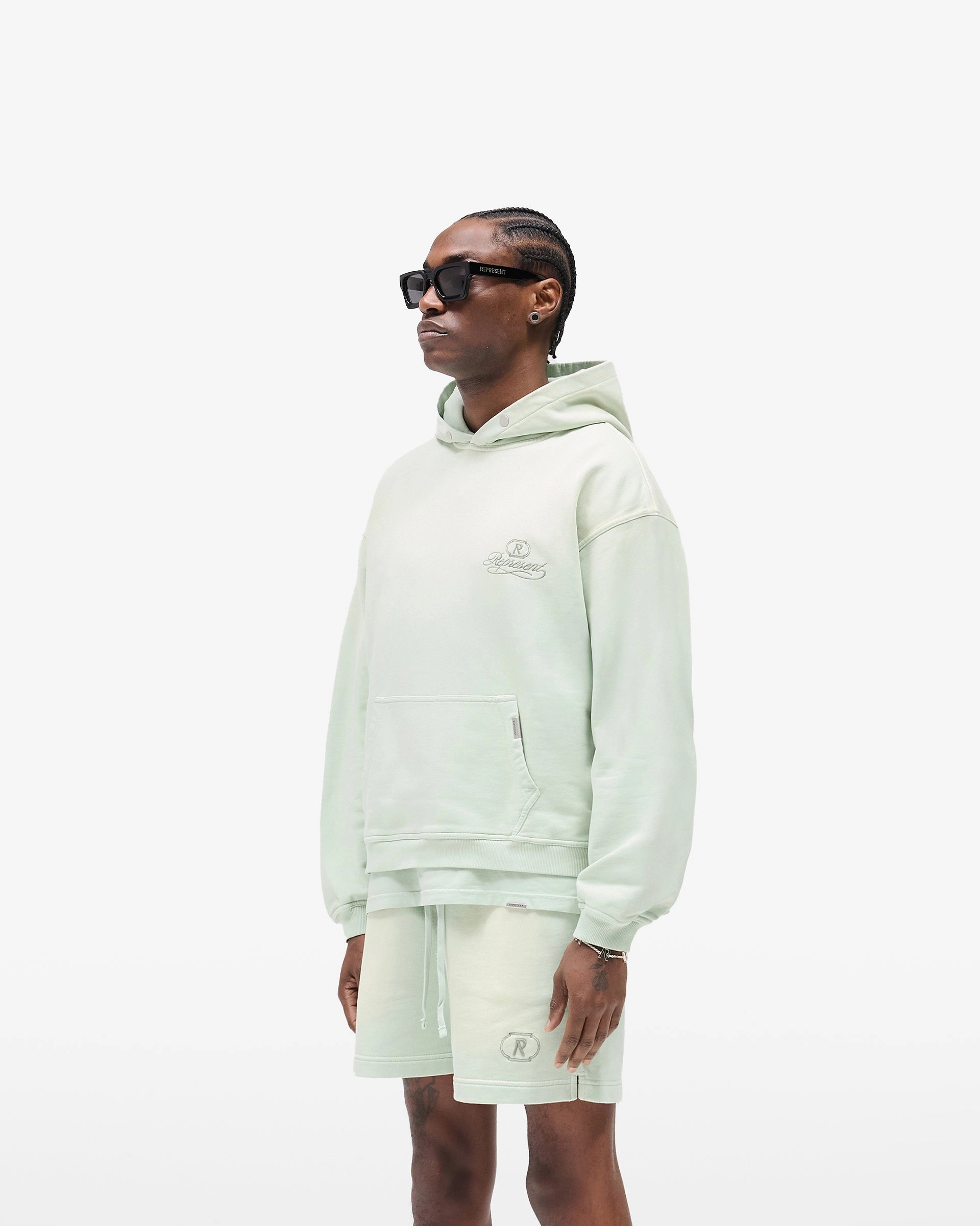 Concert wear Breathable knit Grand Vintage Hoodie - Washed Sage