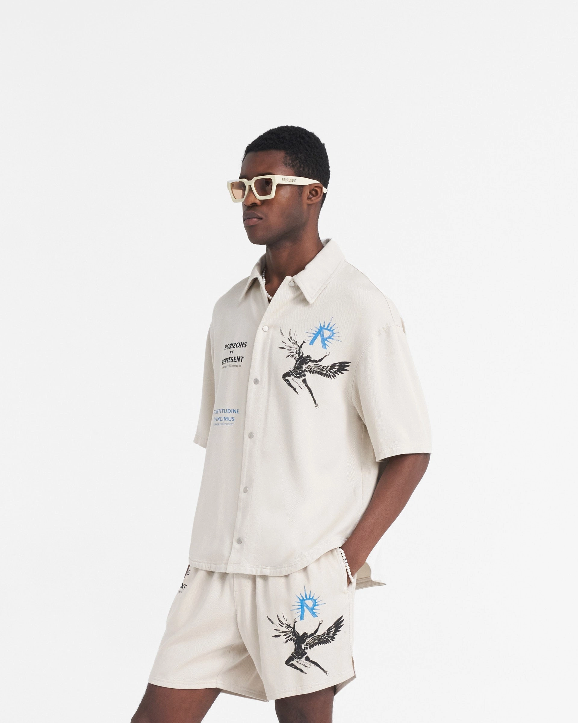 Errand Ready Graduation Attire Icarus Short Sleeve Shirt - Off White
