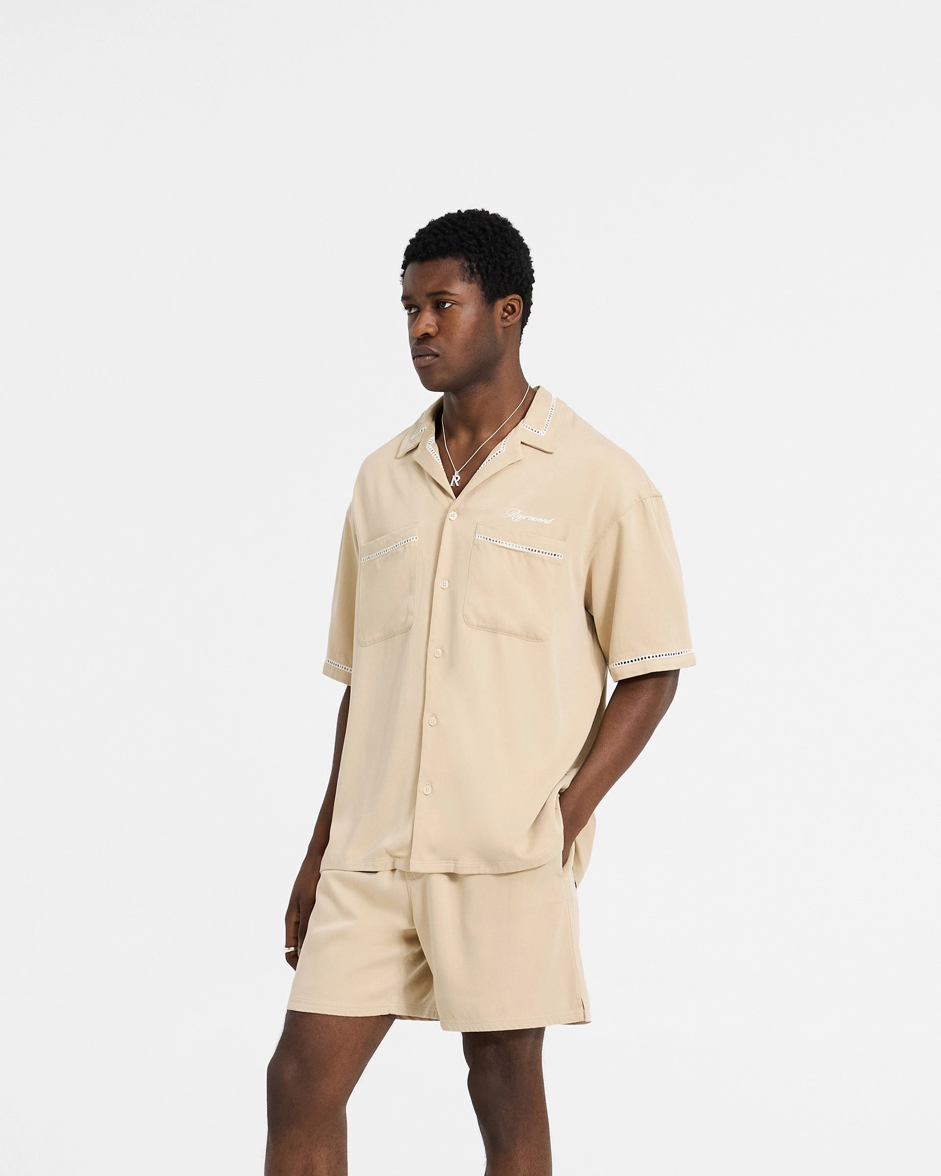Resort Shirt - Latte Creative Professional natural fiber