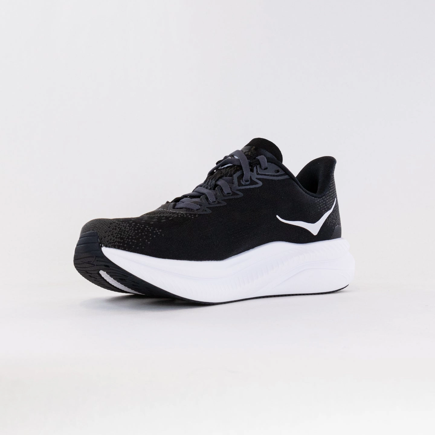 Hoka Mach 6 (Men's) Wide - Black/White Enhanced Torsion Stability