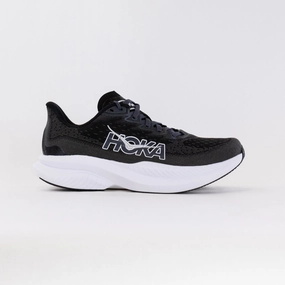 Hoka Mach 6 (Men's) Wide - Black/White racquetball player shoes Competitive running