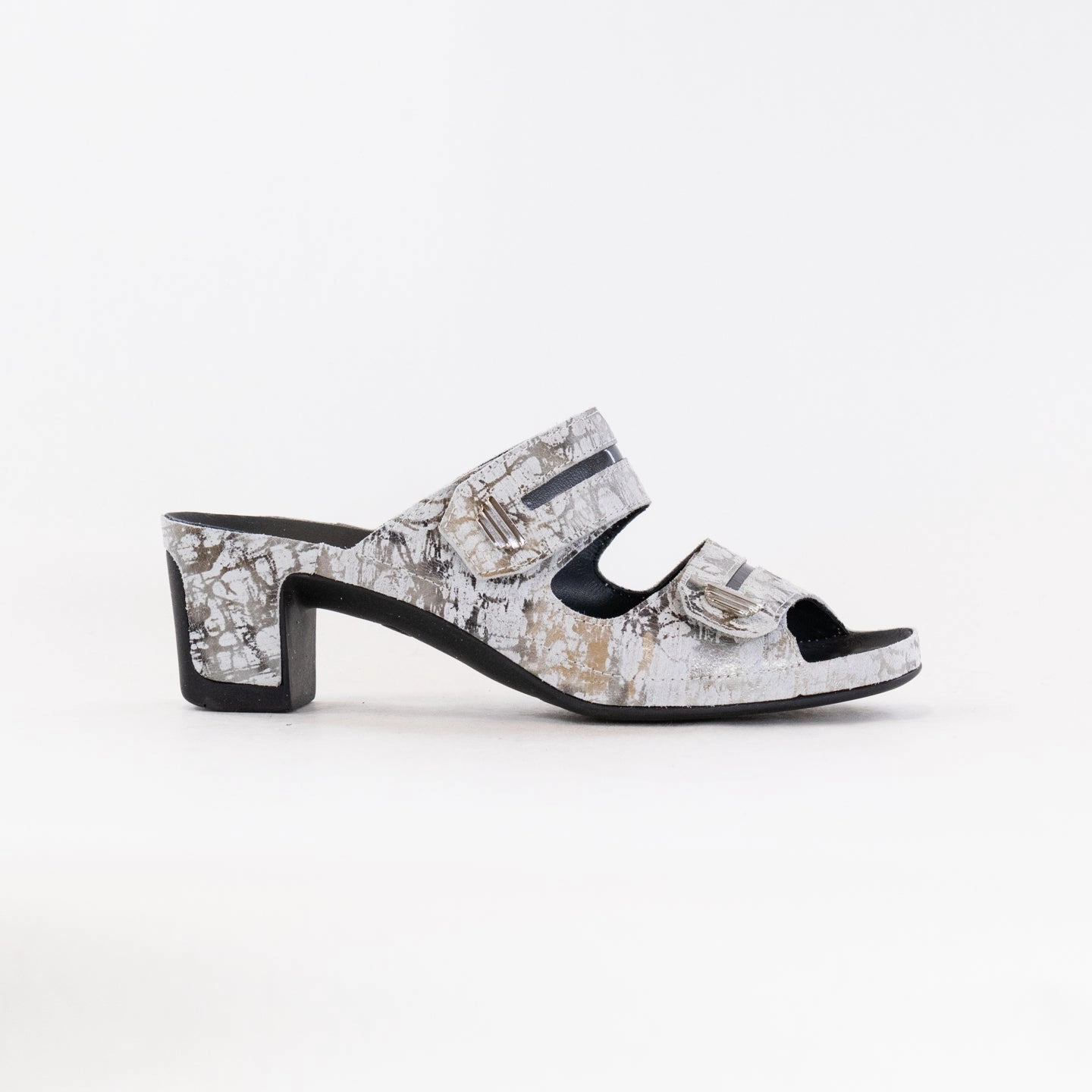 Vital Joy Mule Sandal (Women's) - Apache Cream Metallic Leather Anti microbial Relax Vibe