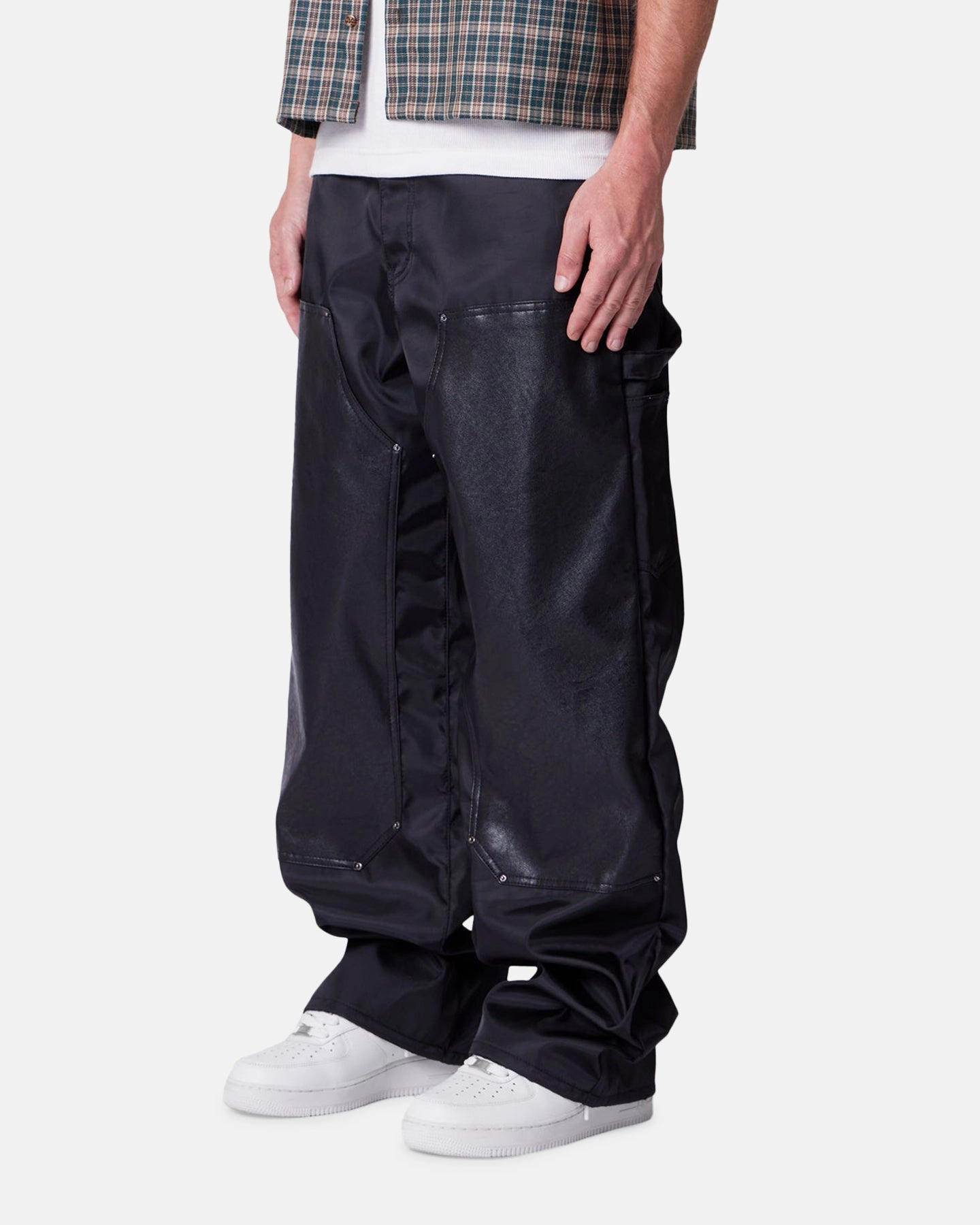 Core Style MNML Baggy Nylon Carpenter Pants Black