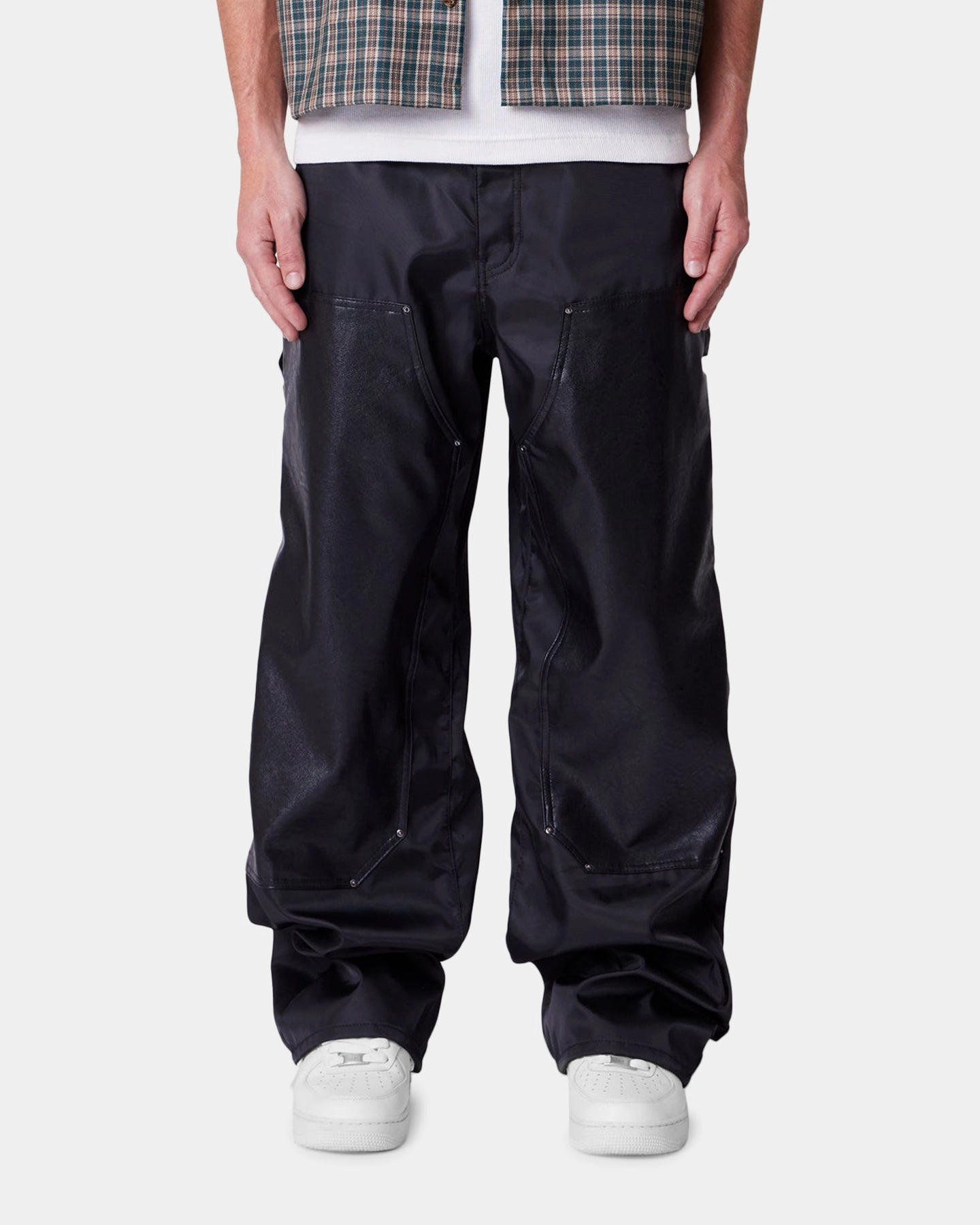MNML Baggy Nylon Carpenter Pants Black Utility Pockets