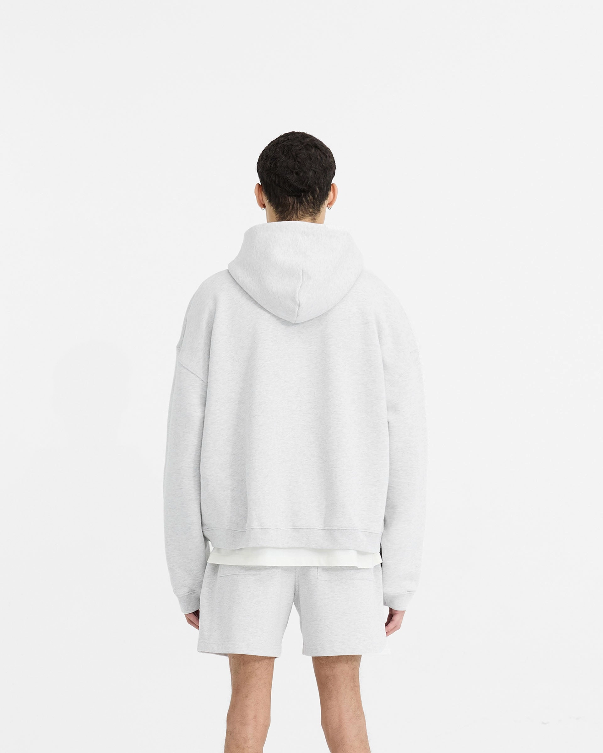 Initial Boxy Zip Through Hoodie - Ice Grey Marl Outdoor Fit