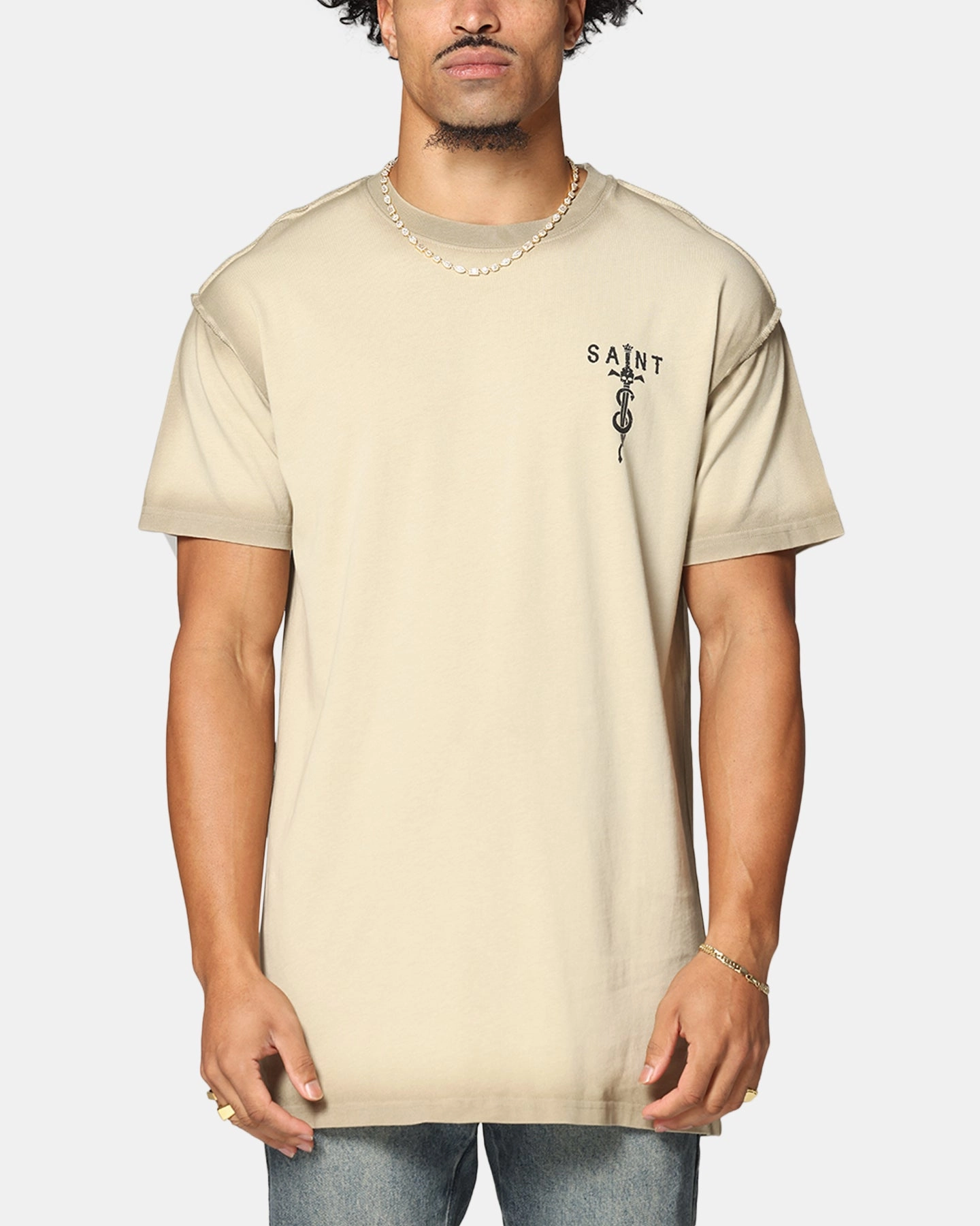 Saint Morta Daggers Lafayette T-Shirt Contrast Stone summer look OversizedFit