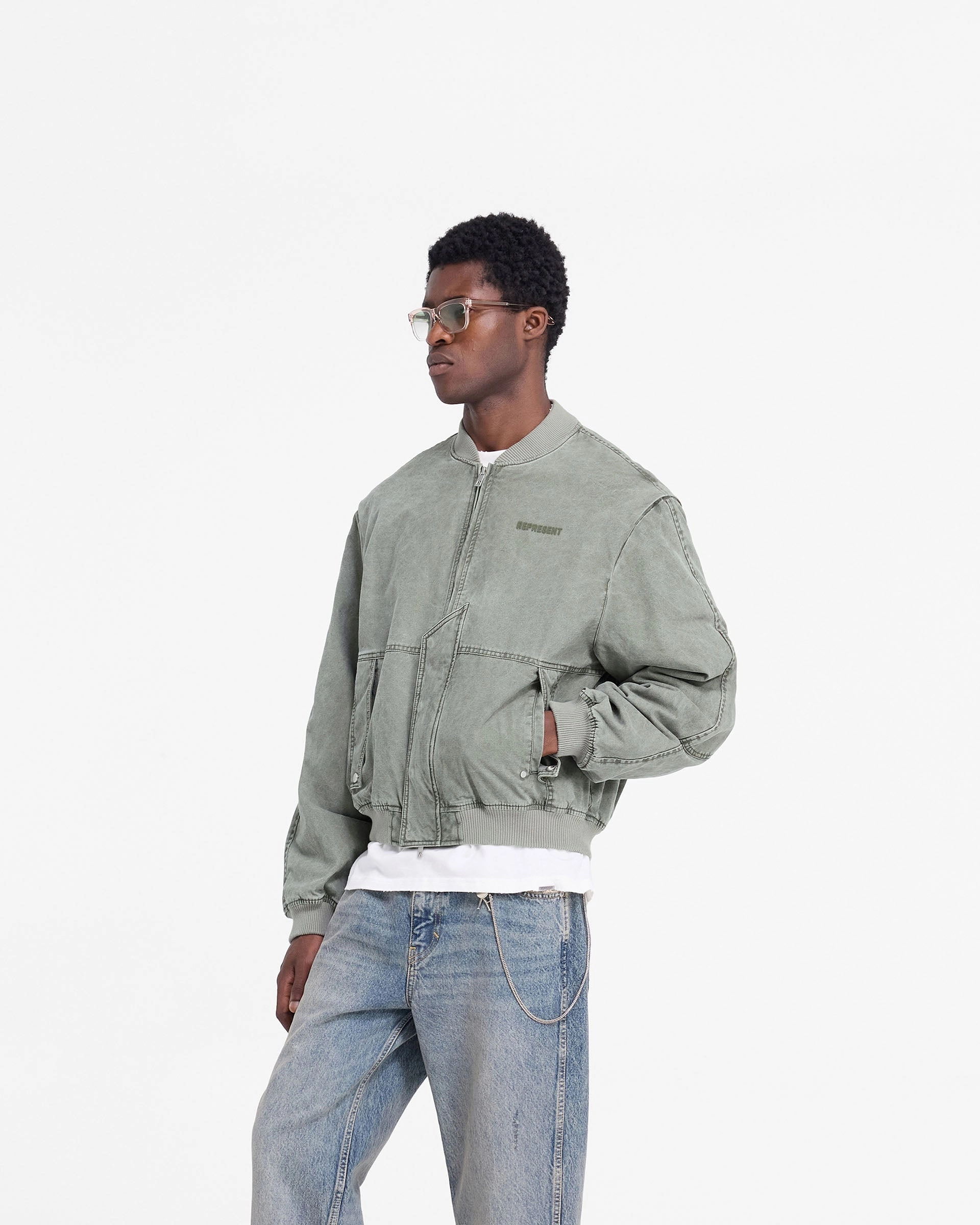 Quick Drying Inset Sleeve Bomber - Khaki