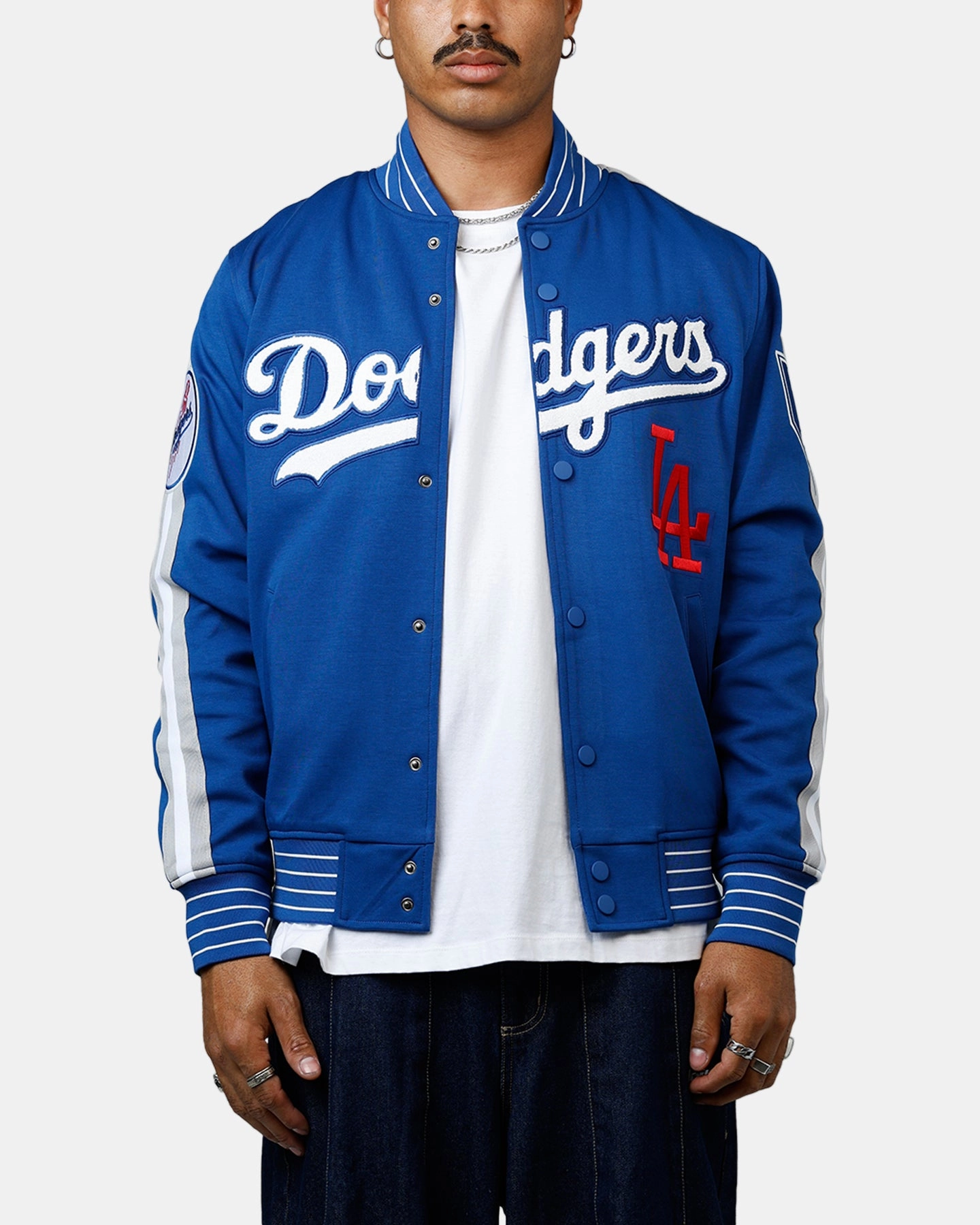 Pro Standard Los Angeles Dodgers Double Knit Jacket Blue Compression Packability Compression Fit