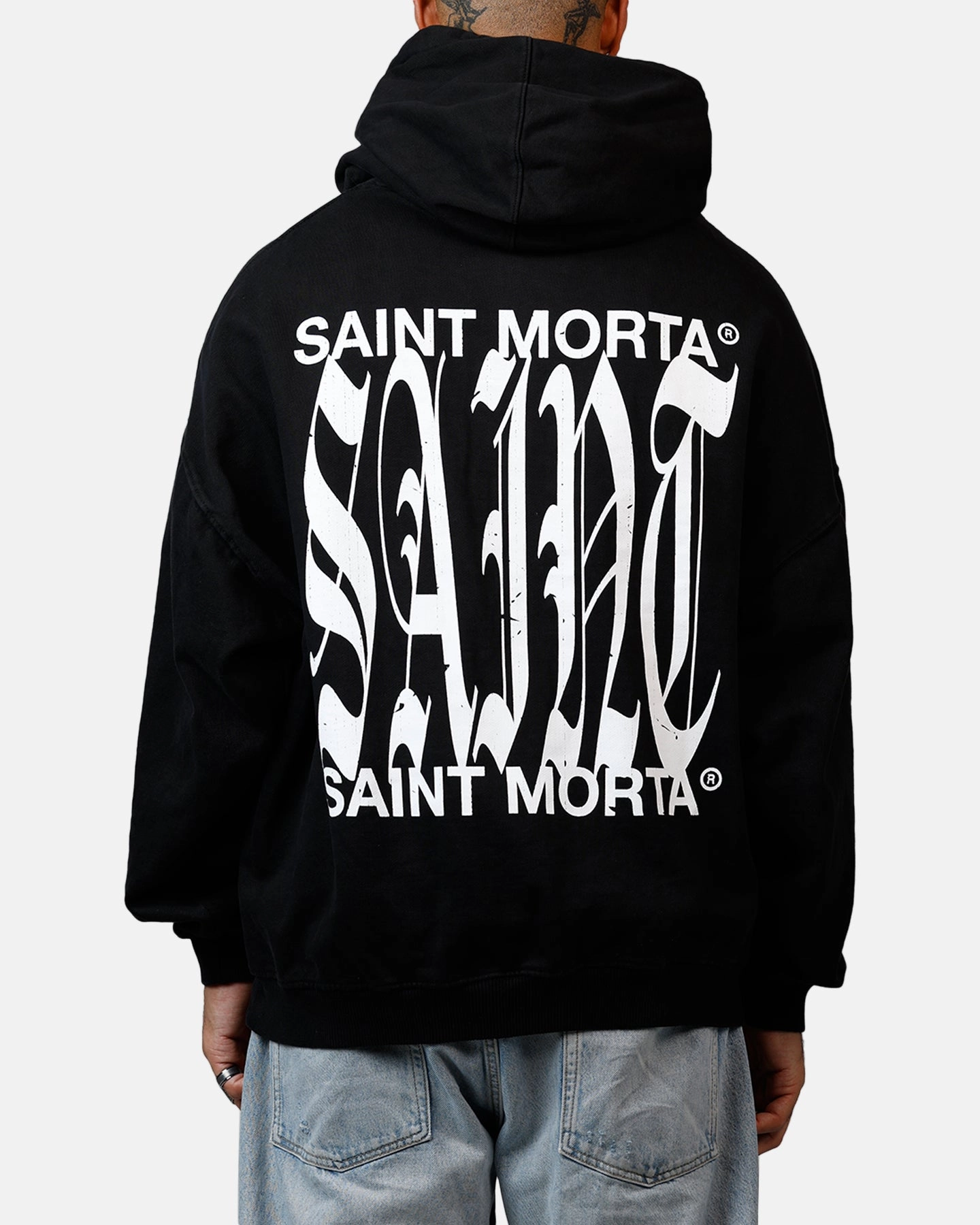 AbrasionResistant Fabric Saint Morta Ye Old Boxy Hoodie Black