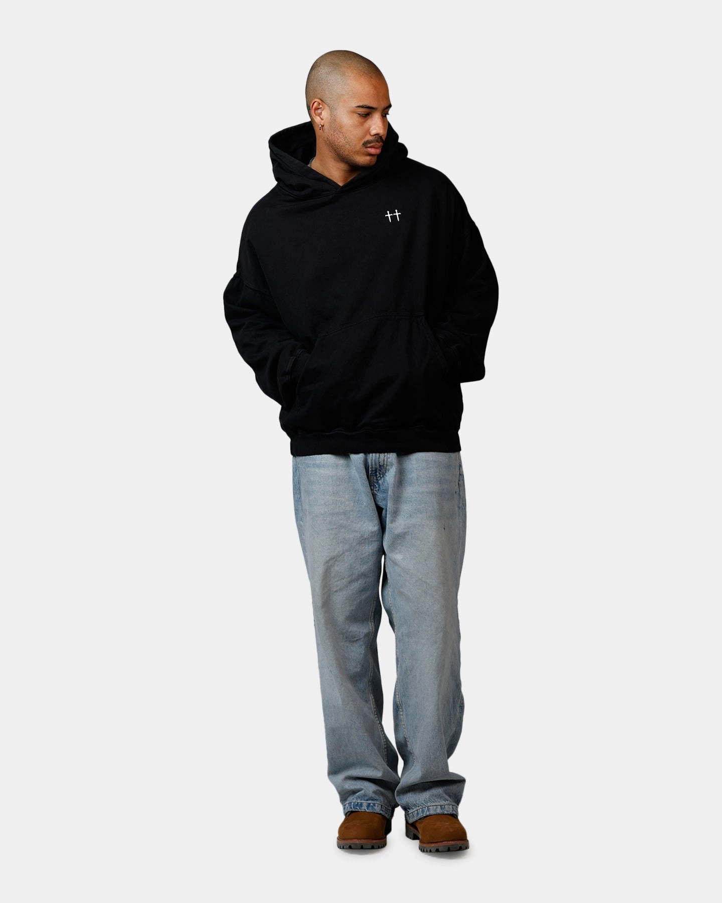 Circular Knit Technology Saint Morta Ye Old Boxy Hoodie Black