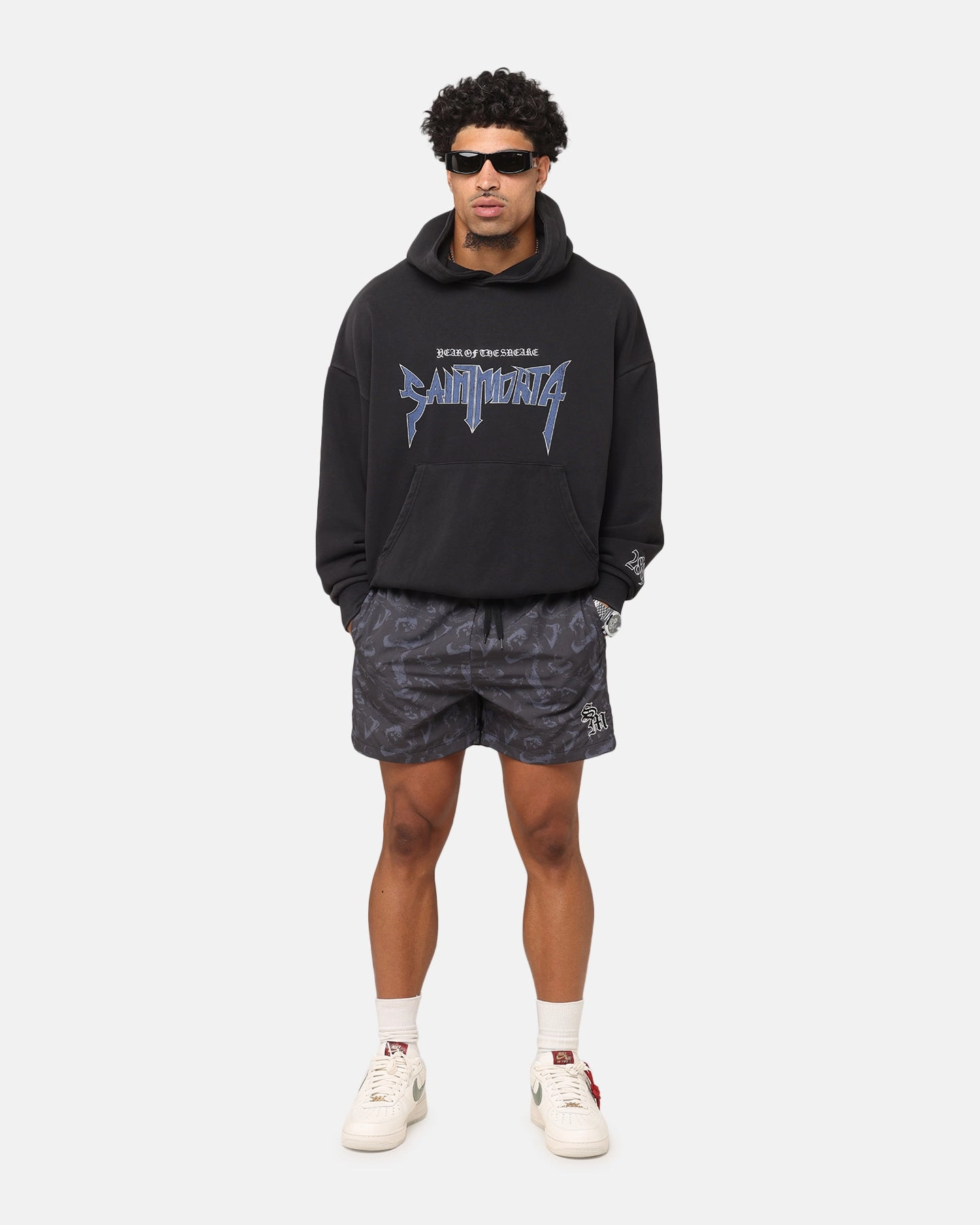 HypoallergenicFibers Saint Morta Year Of The Snake Hoodie Vintage Black