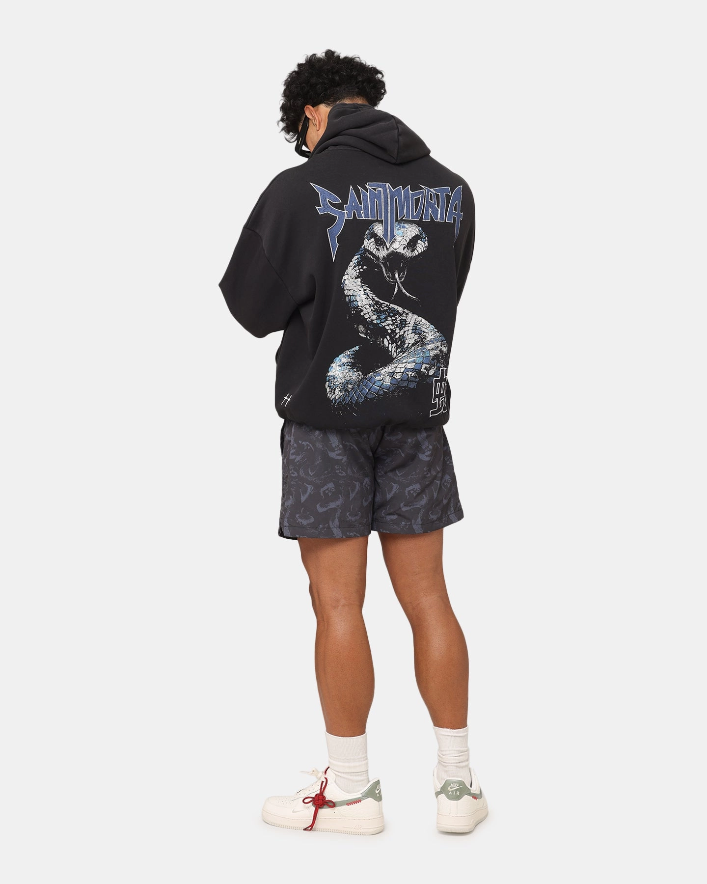 Double Stitched Hems Saint Morta Year Of The Snake Hoodie Vintage Black