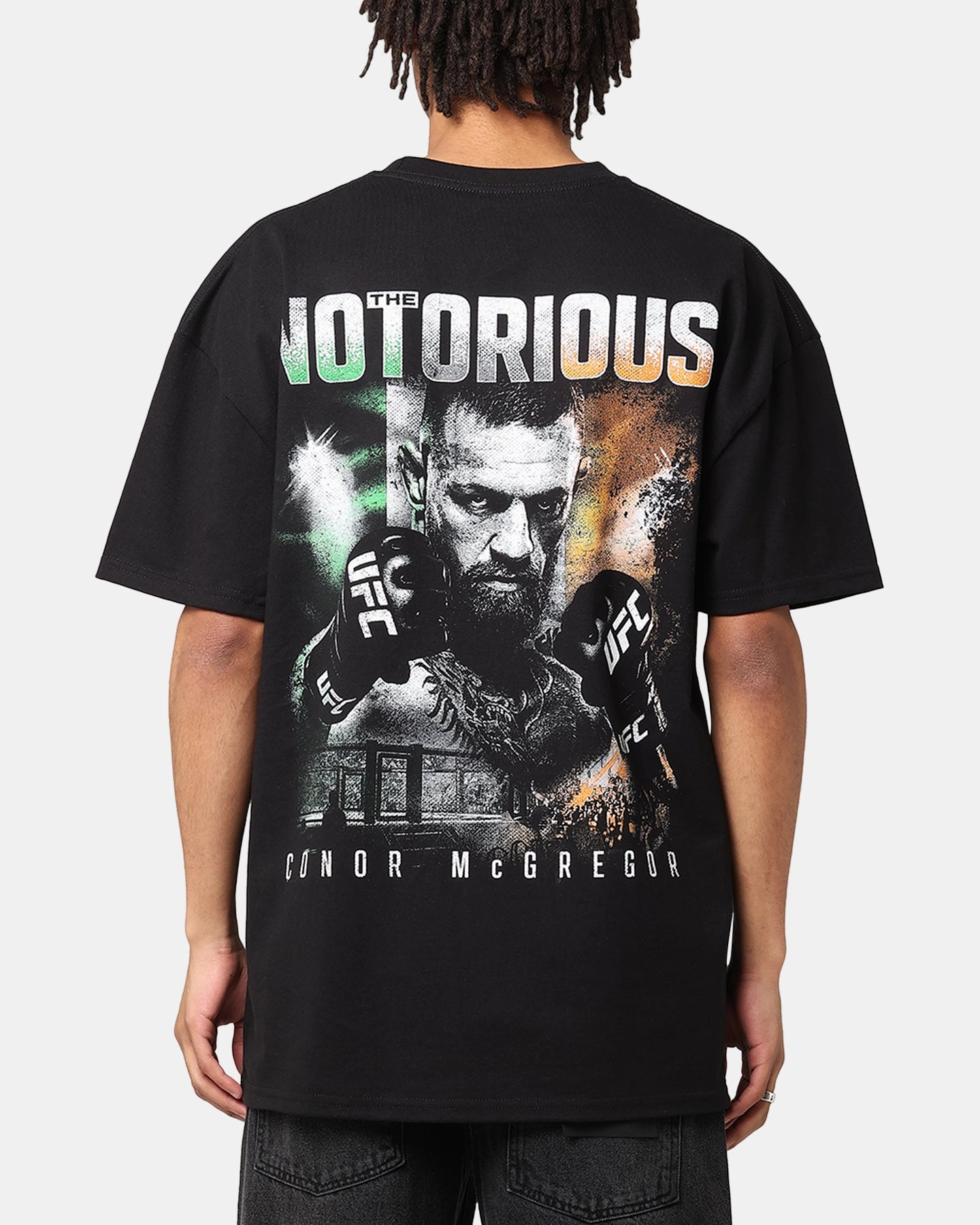 Drop Shoulder Design Airy Mesh Lining UFC By Culture Kings Conor McGregor Champ Heavy T-Shirt Black