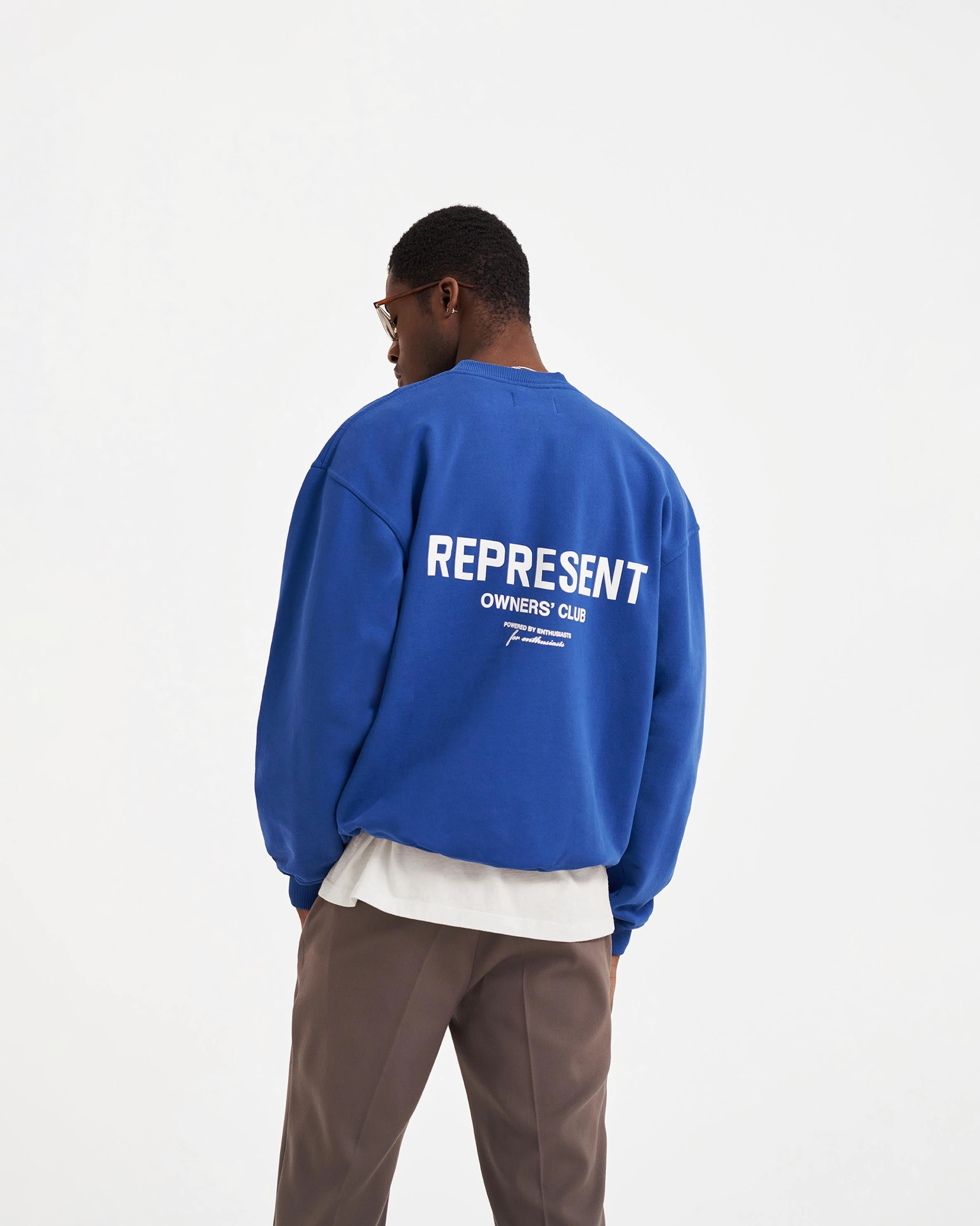 Represent Owners Club Sweater - Cobalt Breathable Openwork Knit Moisture Management