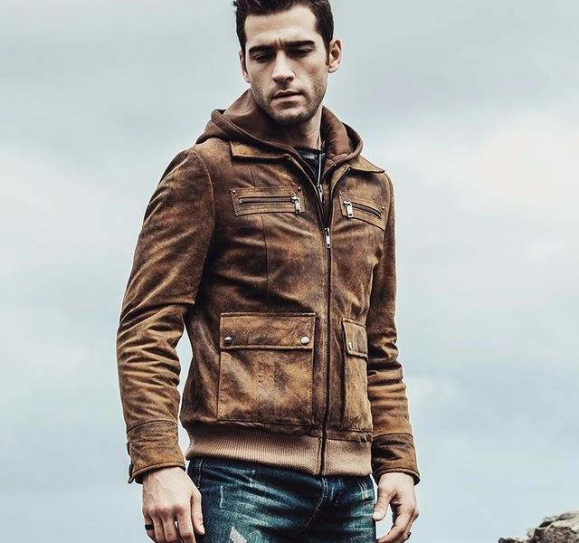 Ultra Lightweight Design abrasion resistant coating West Louis? Retro Autumn Winter Genuine Leather Jacket