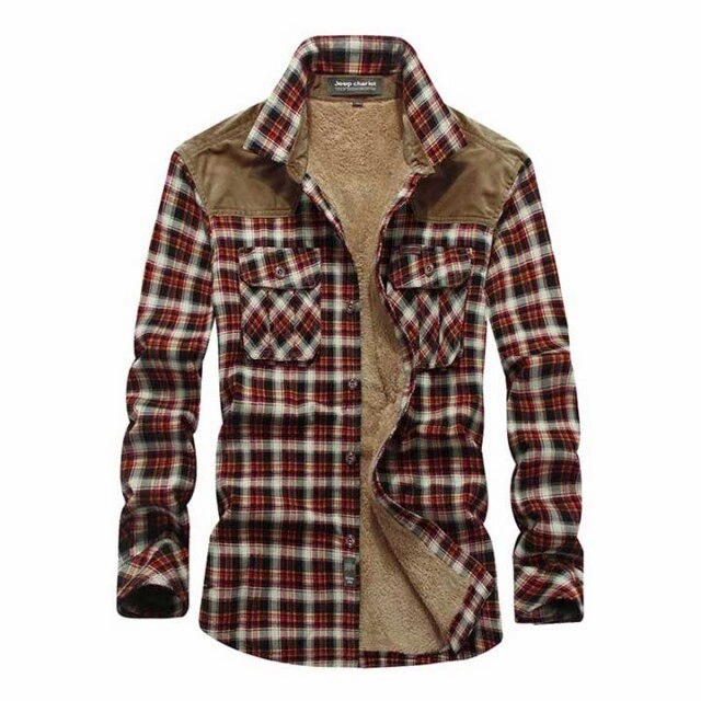 Casual Flex Fit West Louis? Designer Winter Fleece Lumberjack Plaid Shirt