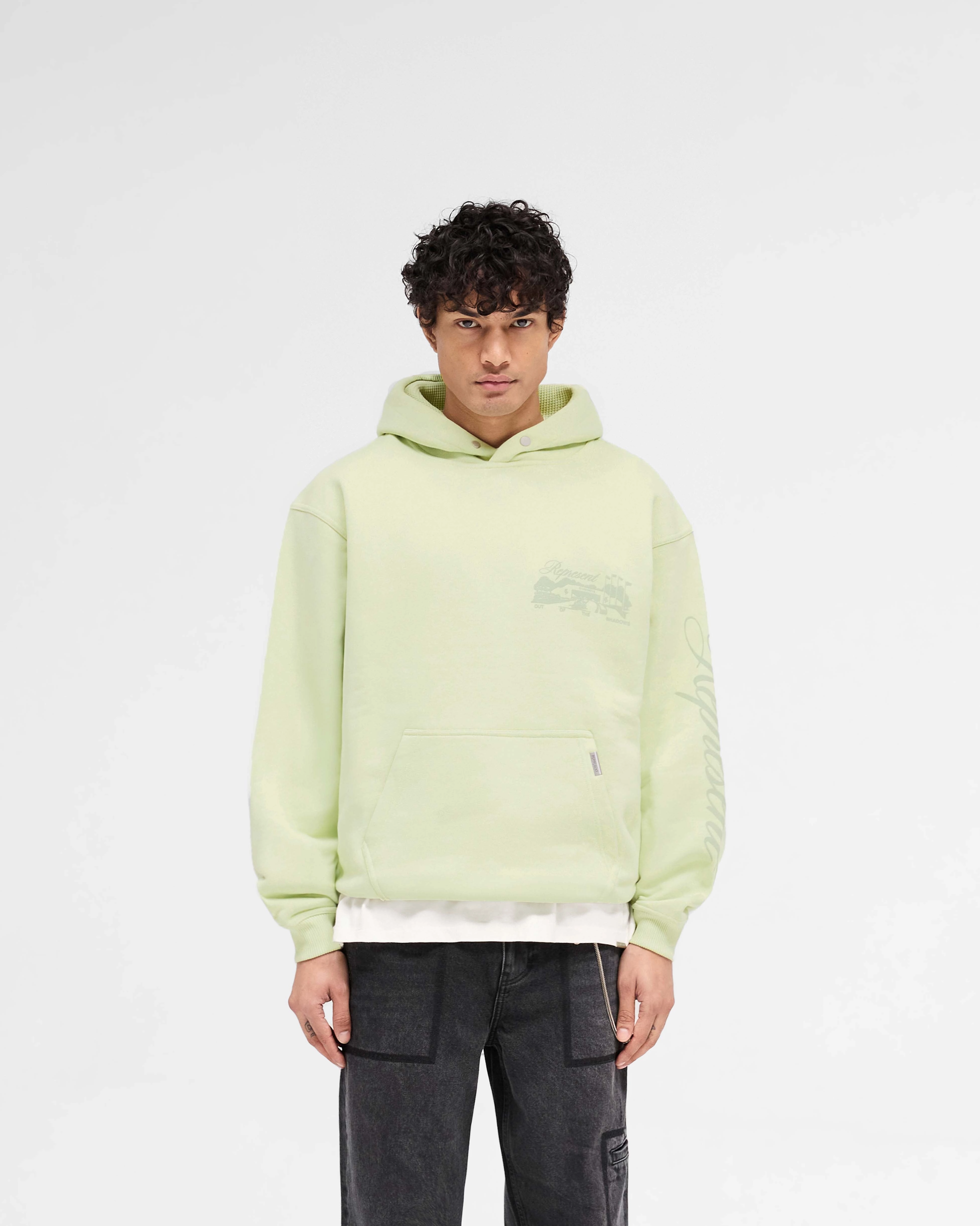 City Tour Knit texture Raceway Hoodie - Matcha