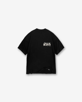 Casual Comfort Fit Raceway T-Shirt - Jet Black