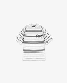 All-Day Wear Textured Surface Raceway T-Shirt - Stripe