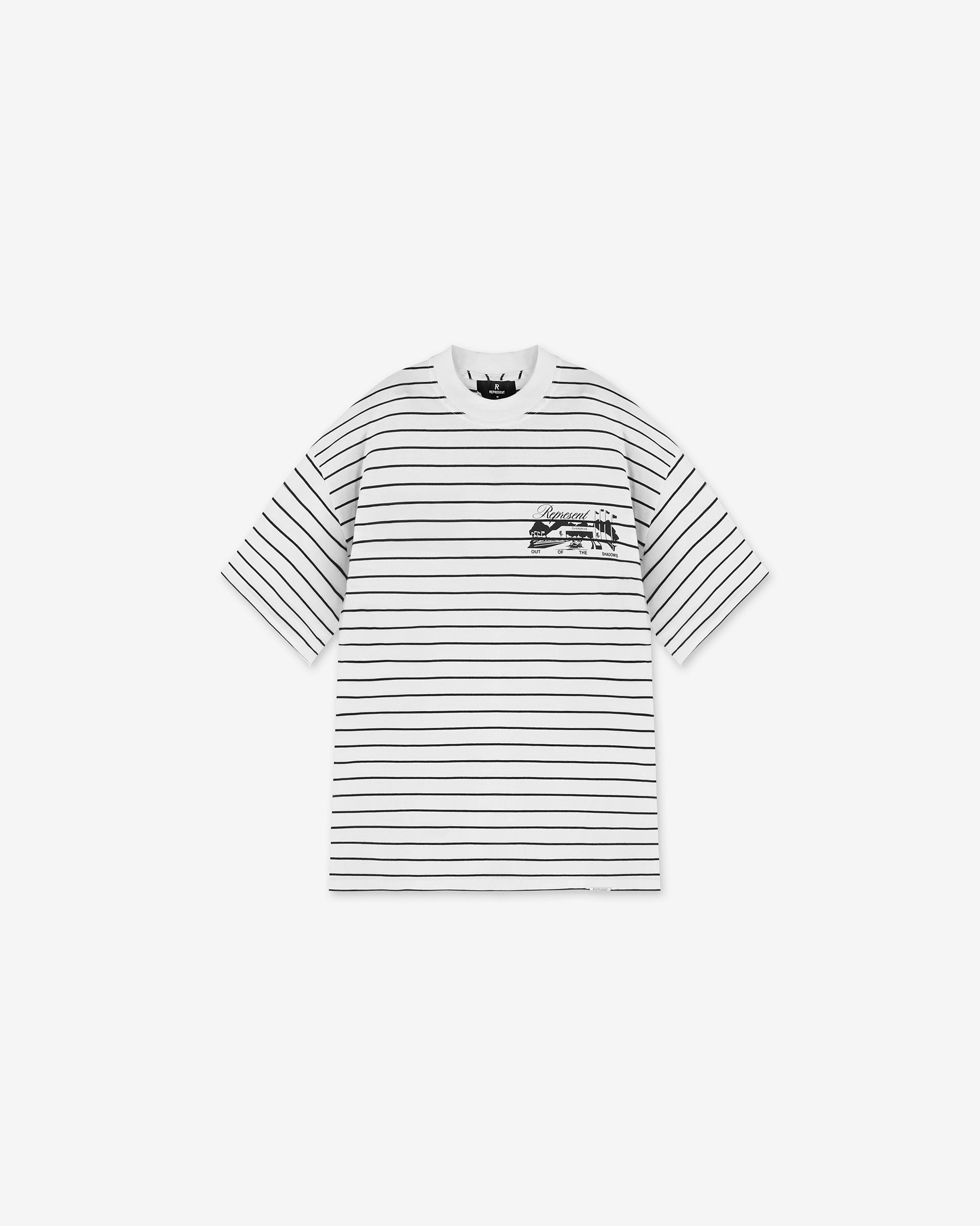 All-Day Wear Textured Surface Raceway T-Shirt - Stripe
